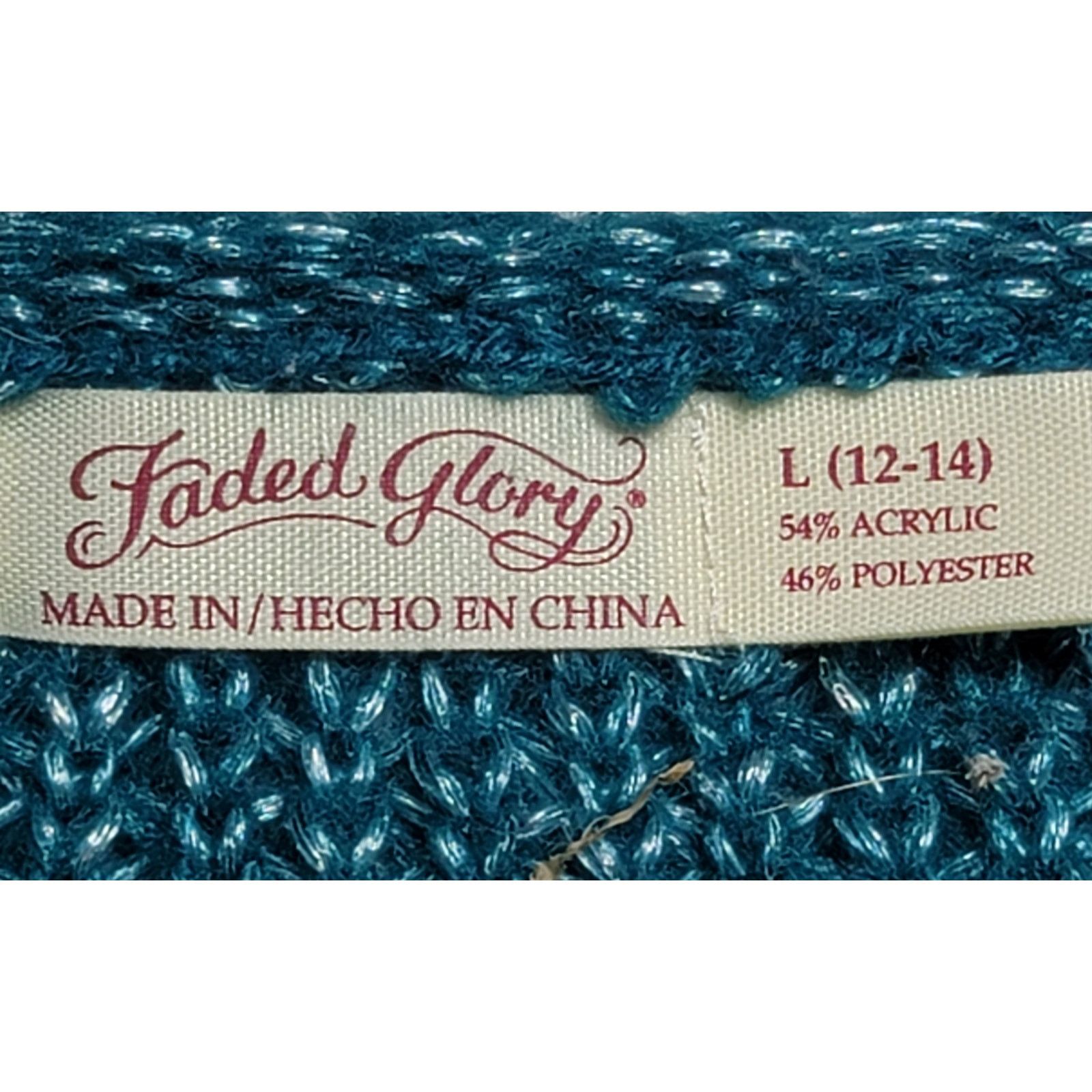 Faded Glory Faded Glory Green Silver Marled Chunky Knit Sweater Large Size L / US 10 / IT 46 - 4 Thumbnail