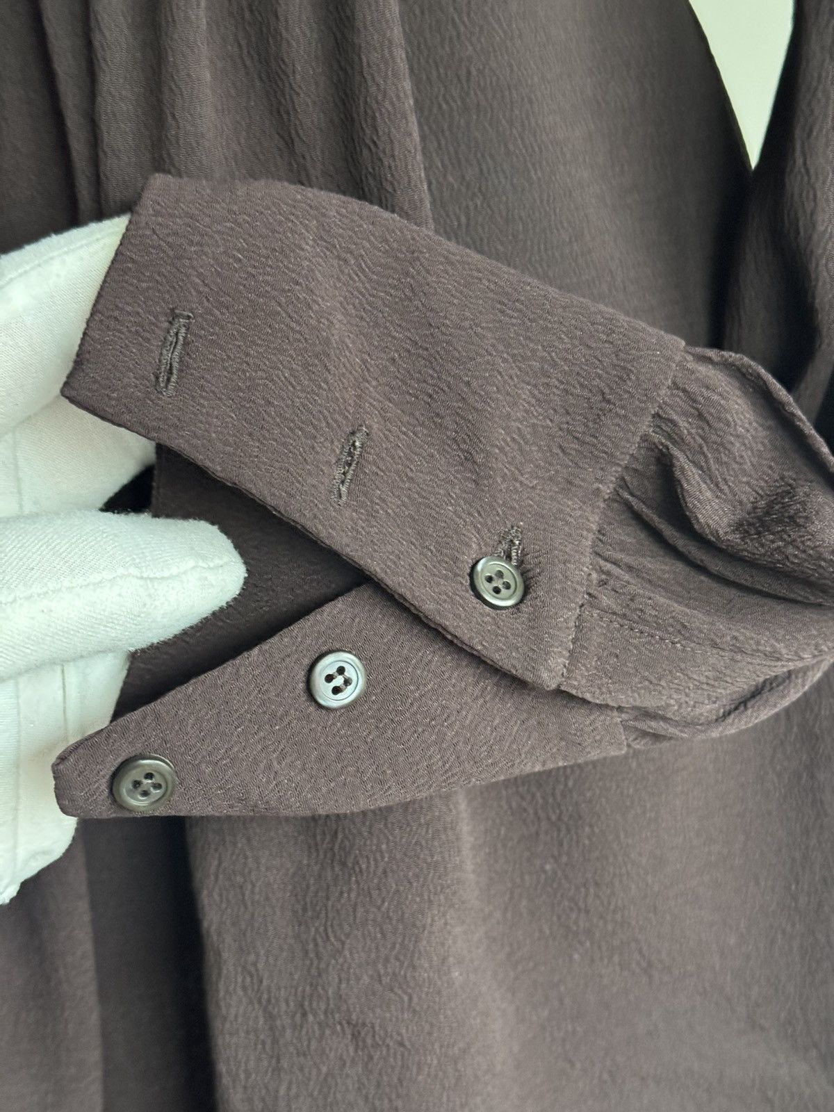 Prada Vintage Fall 2001 Chocolate brown Prada wrap blouse sz 40 Size S / US 4 / IT 40 - 10 Thumbnail