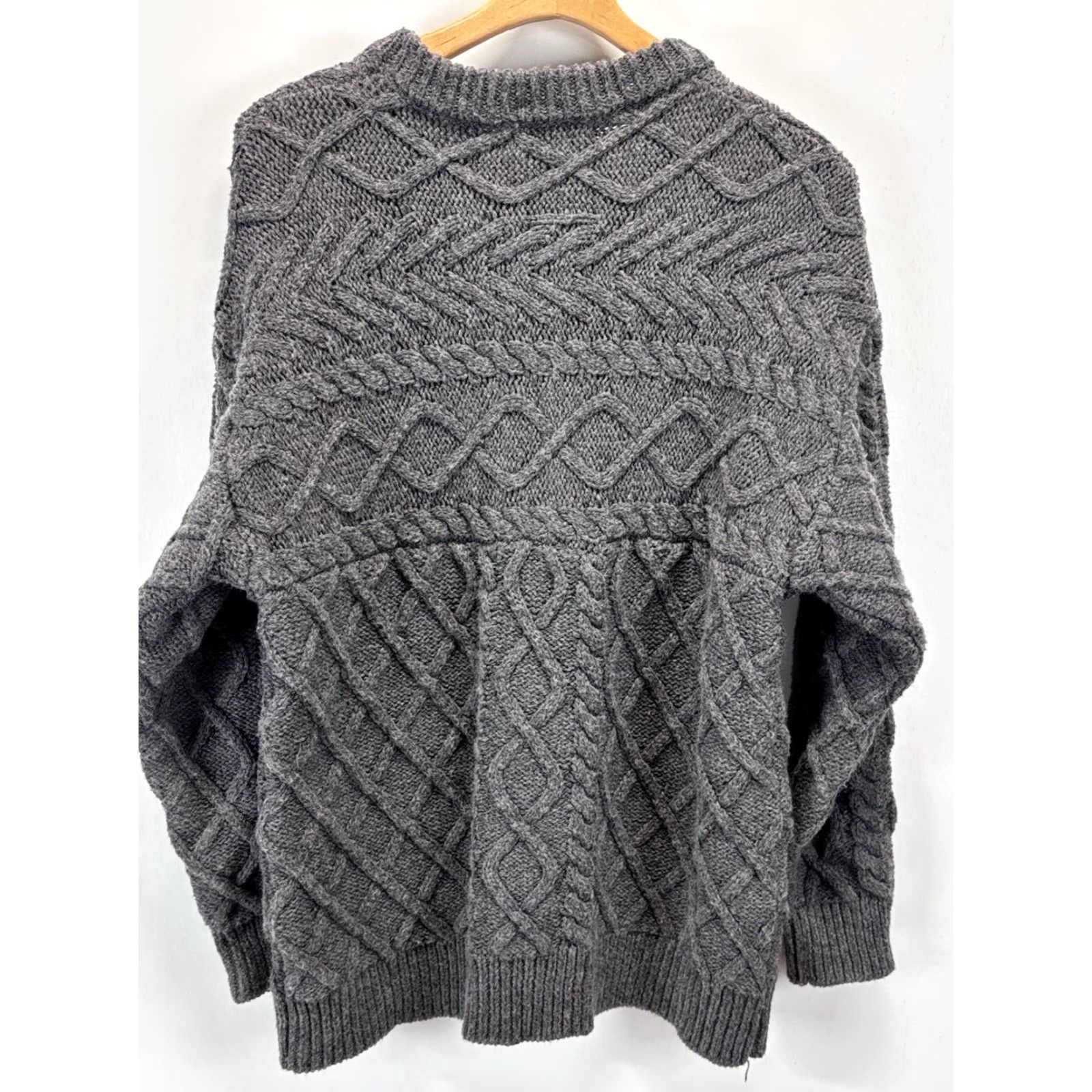 Vintage VINTAGE Aelfric Eden Fisherman Knit Sweater Men’s Large Grey Chunky Crew Neck Pullover Knitwear, Nautical, Preppy, Winter Casual, Heavyweight Size US L / EU 52-54 / 3 - 3 Thumbnail