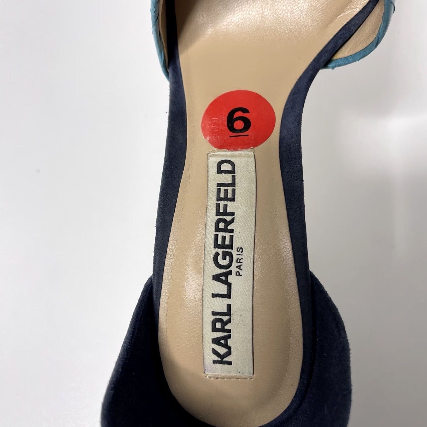 Karl Lagerfeld Karl Lagerfeld Women's Heel Paris Ankle Strap Leather Stiletto Open Toe Strappy Blue Size 6 MENS? Size US 6 / IT 36 - 5 Thumbnail