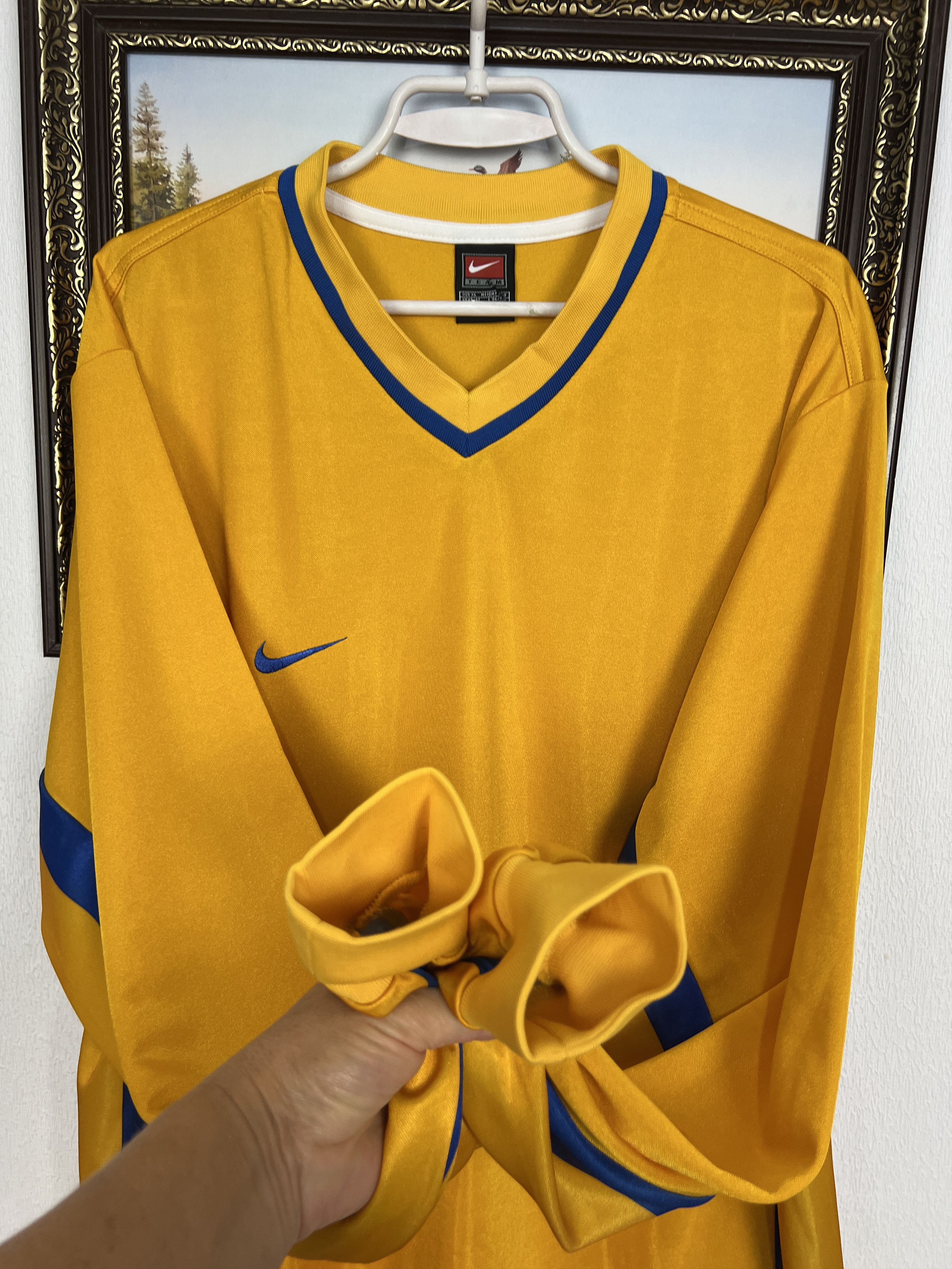 Nike Vintage 90's Nike Football Template Shirt Long Sleeve Soccer Size US XL / EU 56 / 4 - 5 Thumbnail