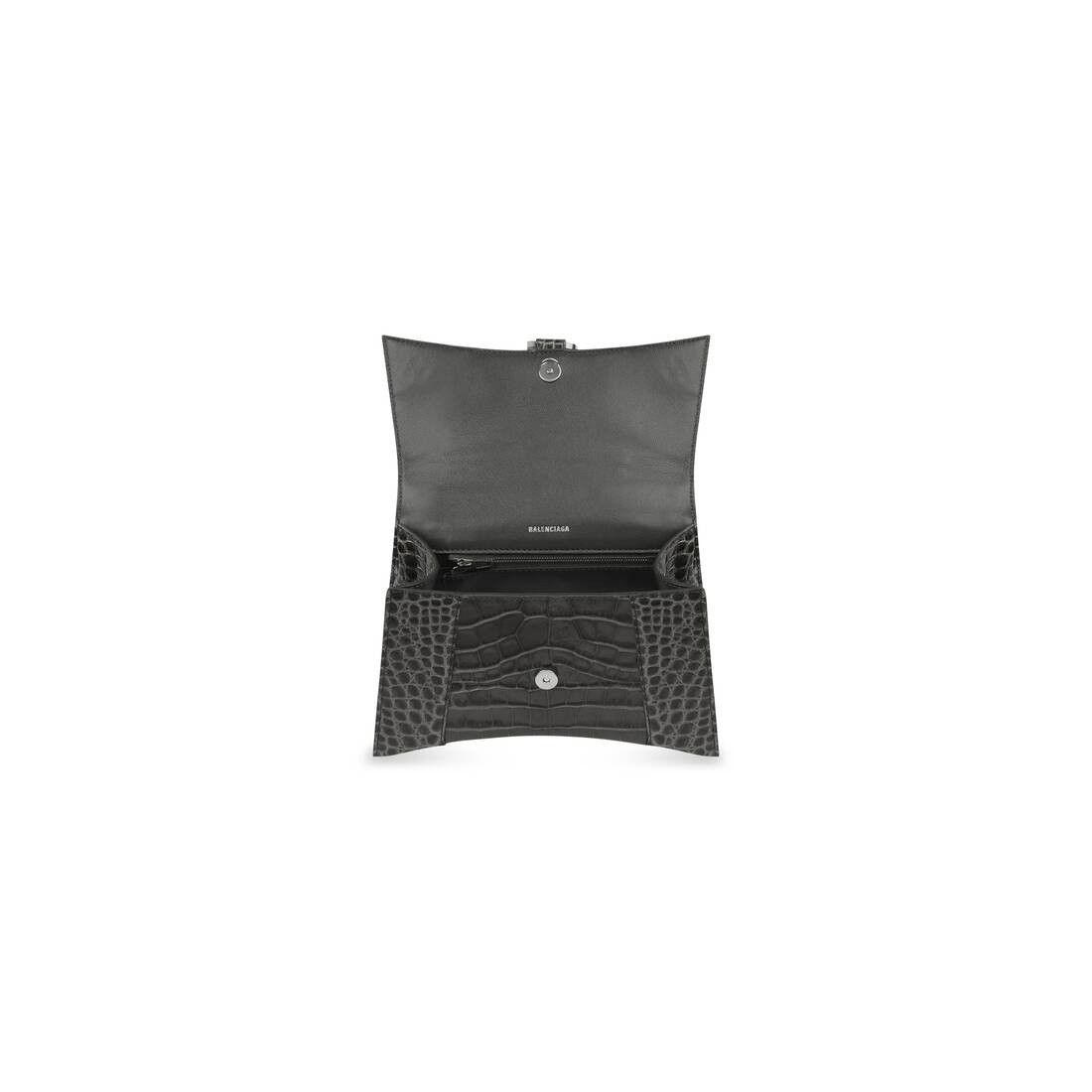 Balenciaga o1mt1gz0525 Size: OS / Hourglass Small Handbag Crocodile Size ONE SIZE - 4 Thumbnail
