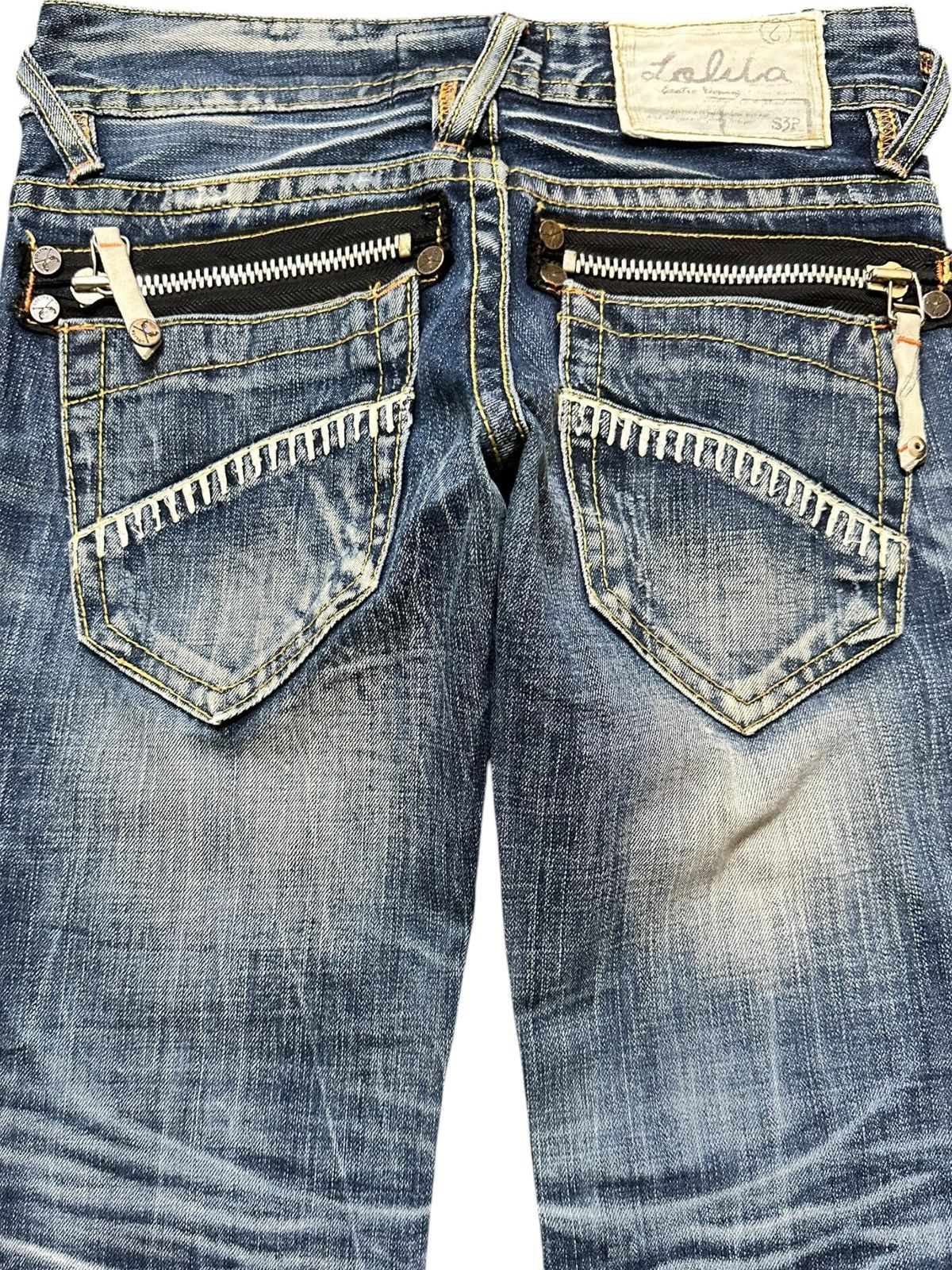 Ed Hardy Vintage Y2K Lolita Flare Whiskers Heavy Stitching Denim Size US 29 - 5 Thumbnail