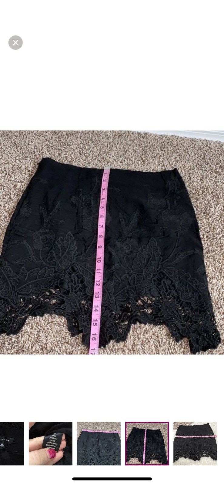 Kendall And Kylie Kendall & Kylie medium black embroidered mini skirt Size 28" / US 6 / IT 42 - 6 Thumbnail