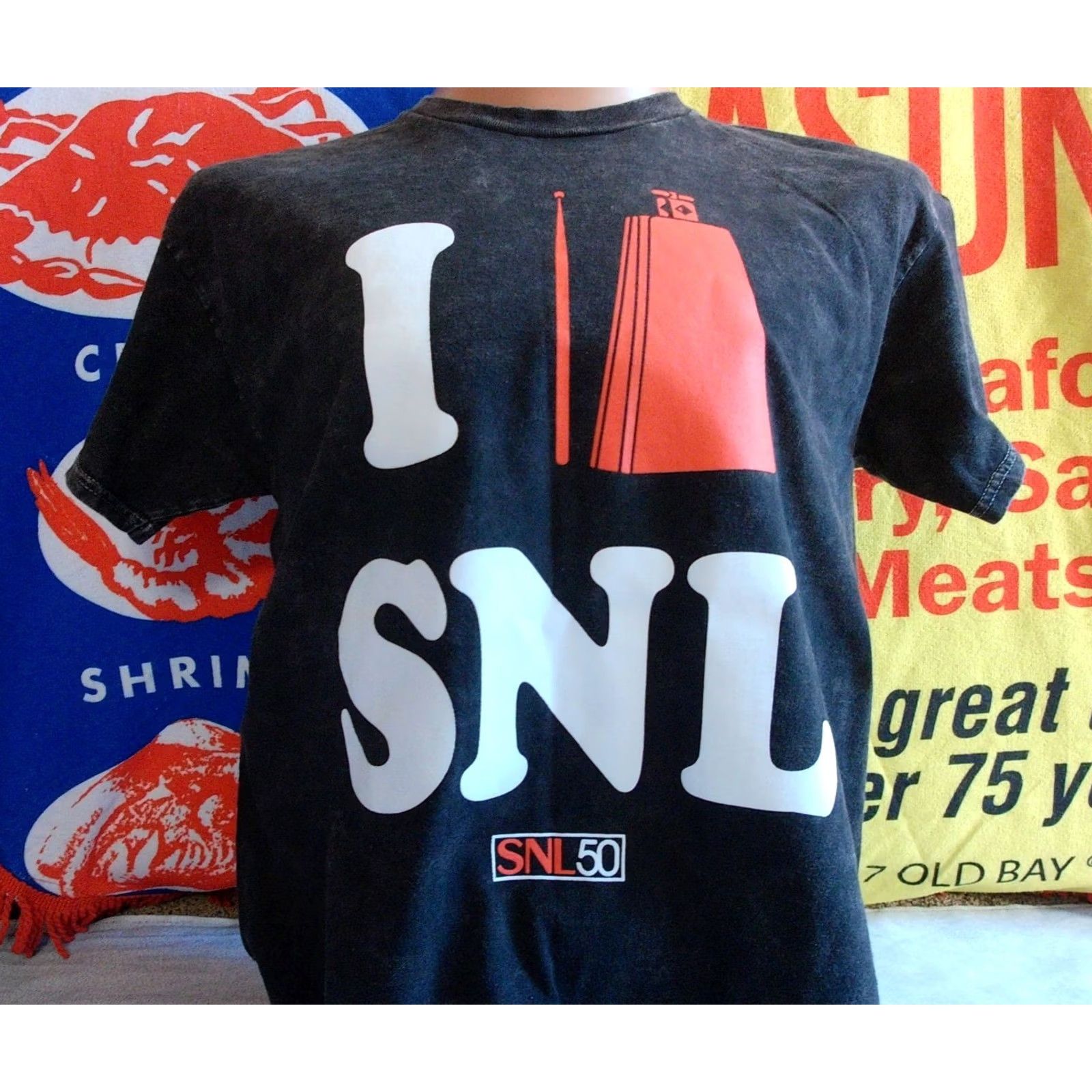 Ripple Junction Ripple Junction SNL 50 Sat Night Live t Shirt Men's LRG Black Cotton Graphic Print Vintage 2000s Show Band USA Theme Mens Size US L / EU 52-54 / 3 - 2 Thumbnail