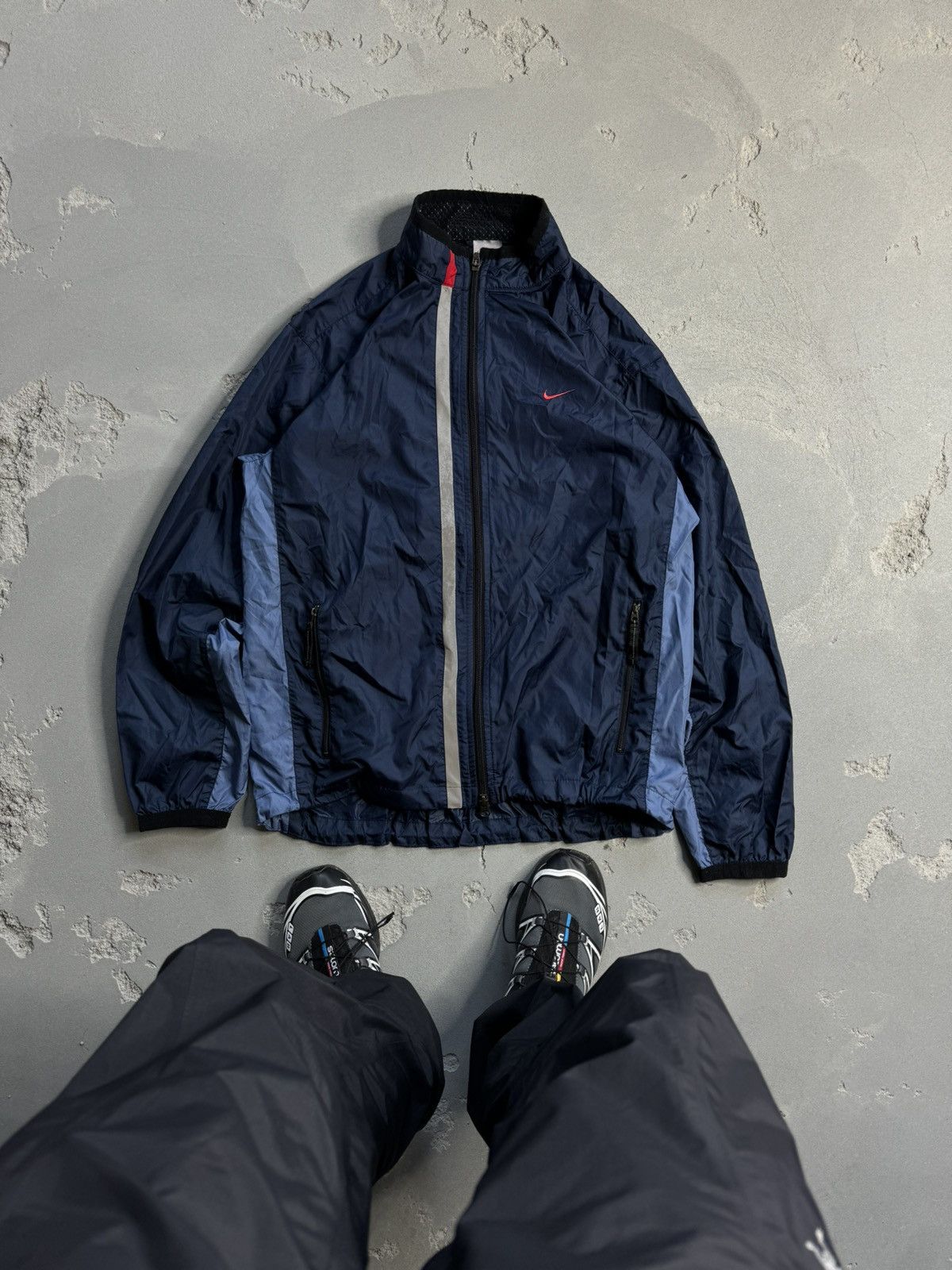 Nike × Vintage Vintage Nike Nylon Track Jacket 00s Logo Swoosh Y2K Size US S / EU 44-46 / 1 - 1 Thumbnail