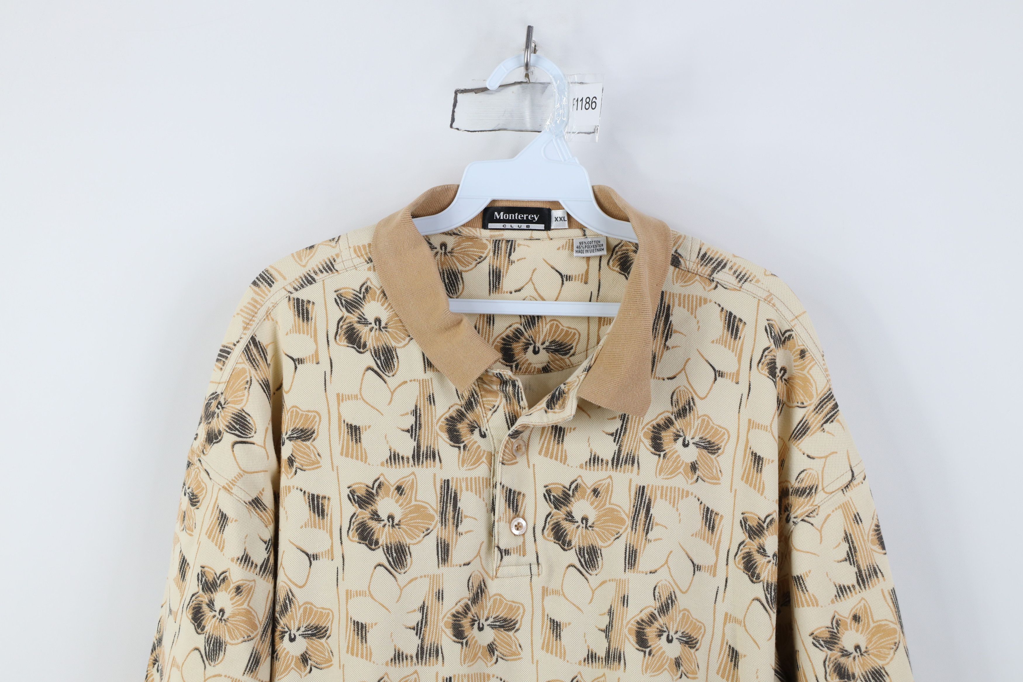 Vintage Vintage 90s Streetwear Hawaiian Golf Polo Shirt Beige Size US XXL / EU 58 / 5 - 2 Thumbnail