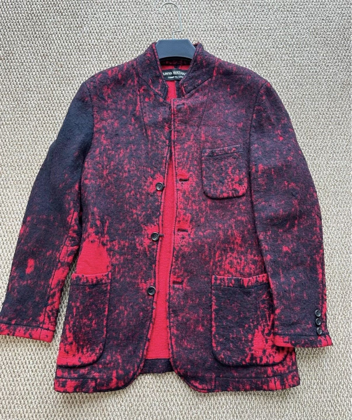 Junya Watanabe Junya Watanabe CDG Red & Black Tie-Dye Wool Jacket K23 Size US M / EU 48-50 / 2 - 1 Thumbnail