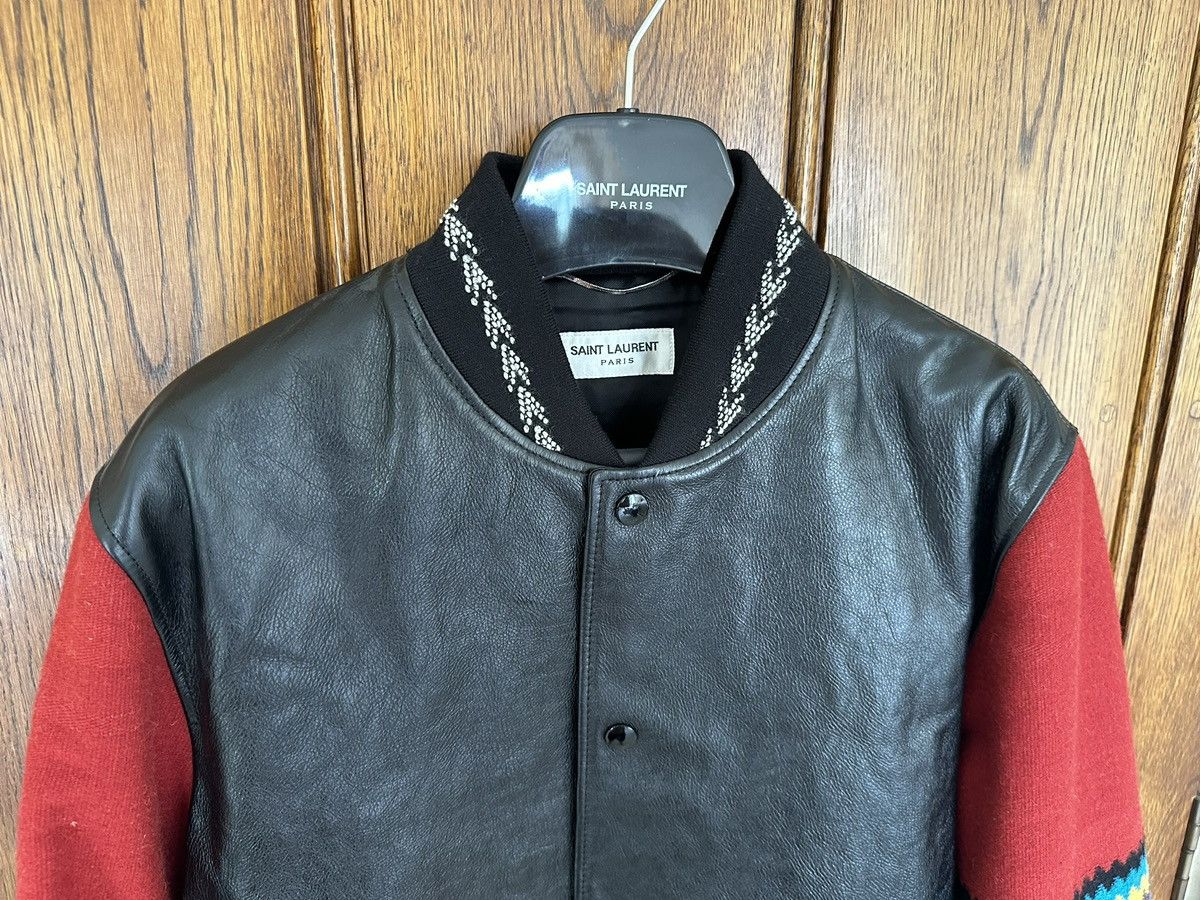 Saint Laurent Paris Saint Laurent leather teddy jacket 50 blue red black Size US M / EU 48-50 / 2 - 10 Thumbnail
