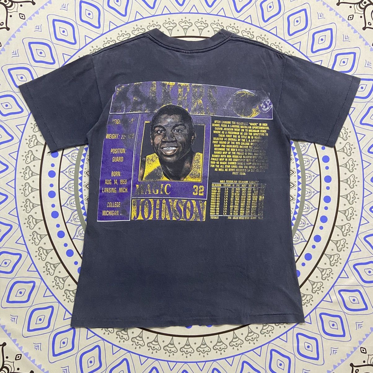 NBA Vintage 90s Magic Johnson LA Lakers Size US M / EU 48-50 / 2 - 2 Thumbnail