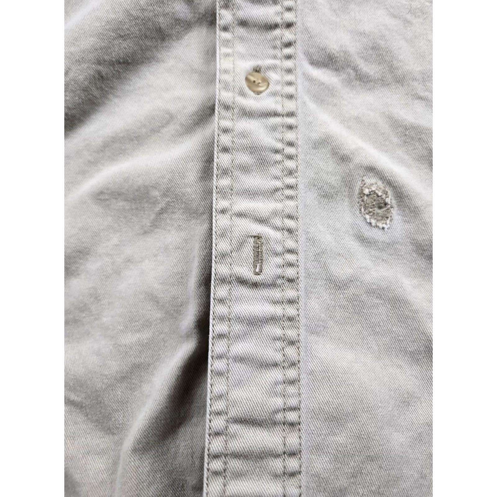 Gap VINTAGE Gap Shirt XL Beige Twill Long Sleeve Button Up Pocket Heavyweight 90s Mens Size US XL / EU 56 / 4 - 6 Thumbnail