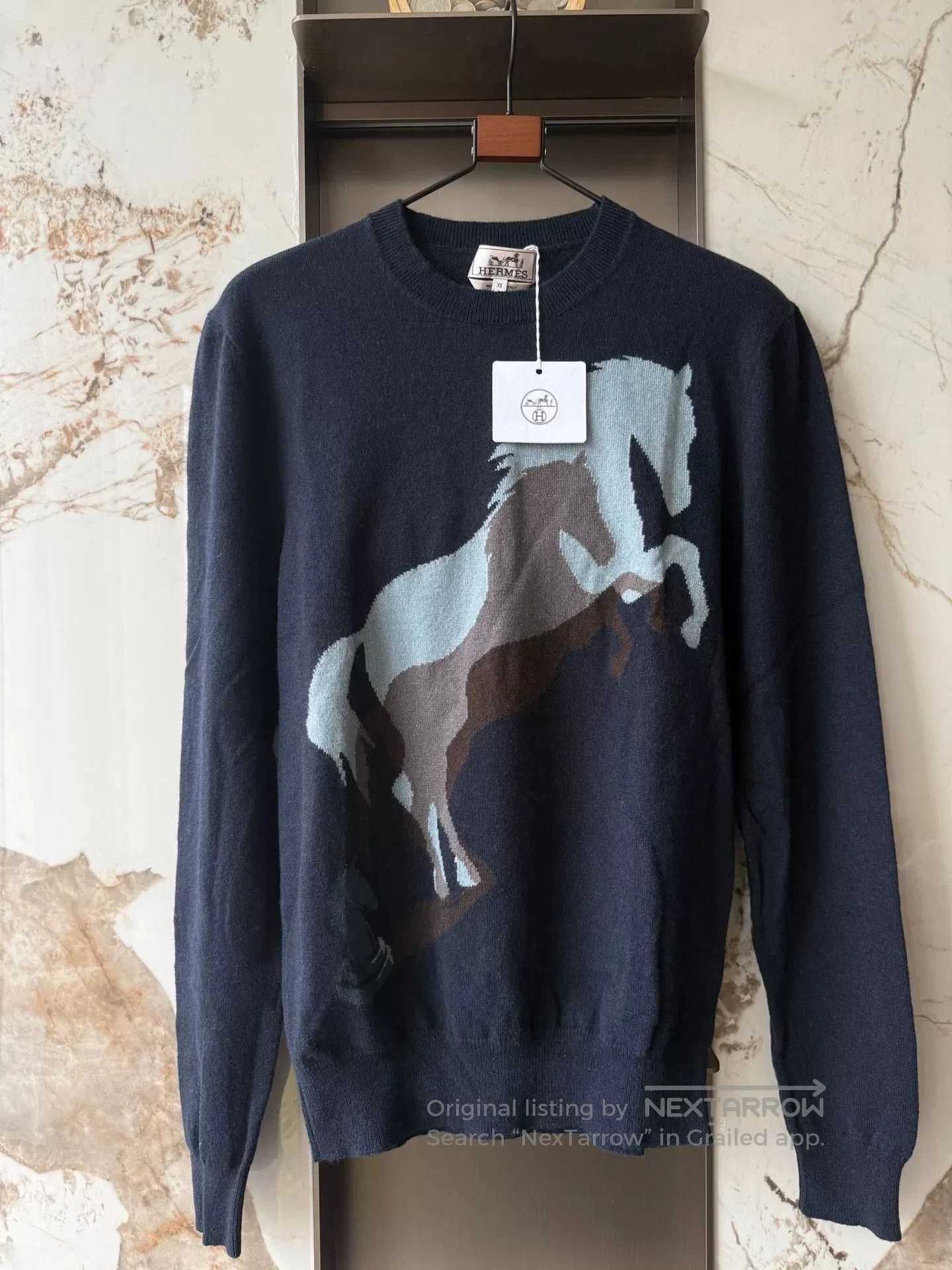 Hermes Hermes Men's Navy Cashmere Sweater. Size US S / EU 44-46 / 1 - 1 Thumbnail
