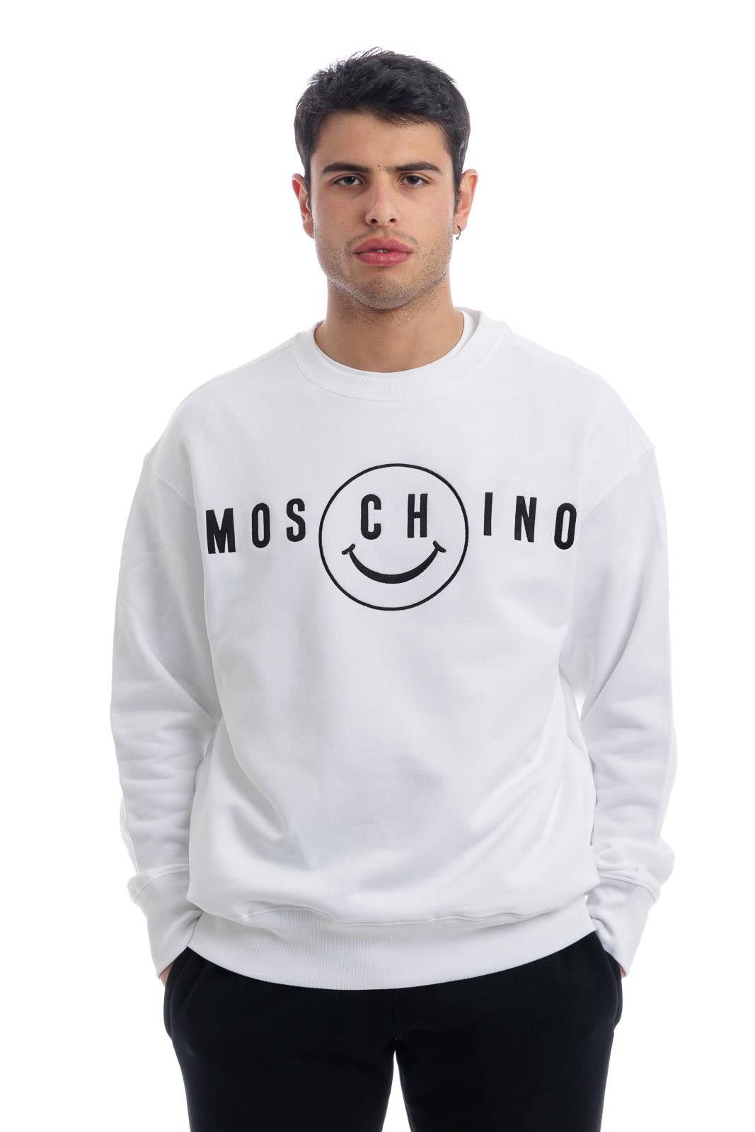 Moschino o1y0225 Logo Crewneck Sweatshirt in White Size US S / EU 44-46 / 1 - 1 Thumbnail