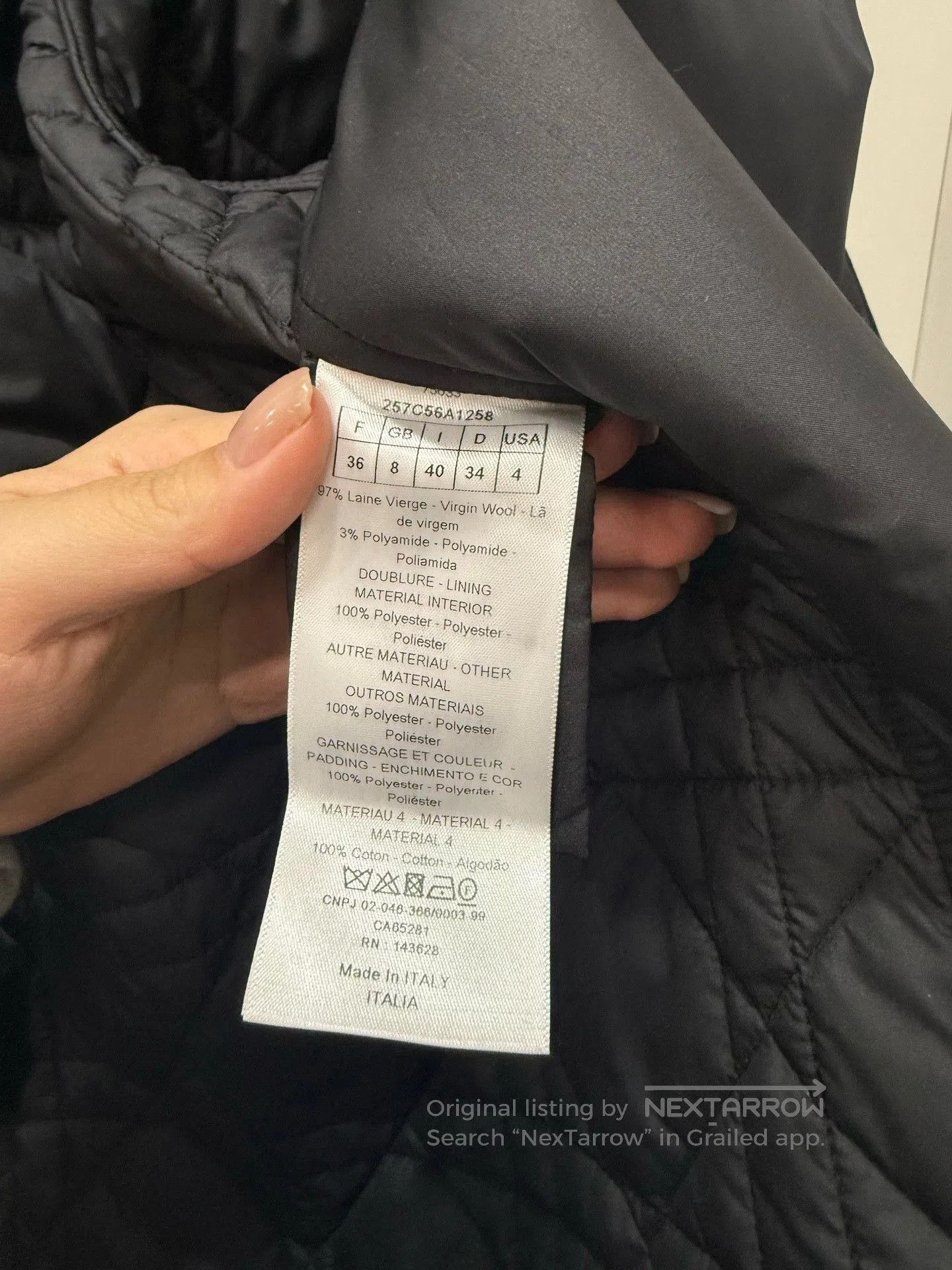 Dior Dior Women's Wool Blend Check Coat. Size XS / US 0-2 / IT 36-38 - 3 Thumbnail
