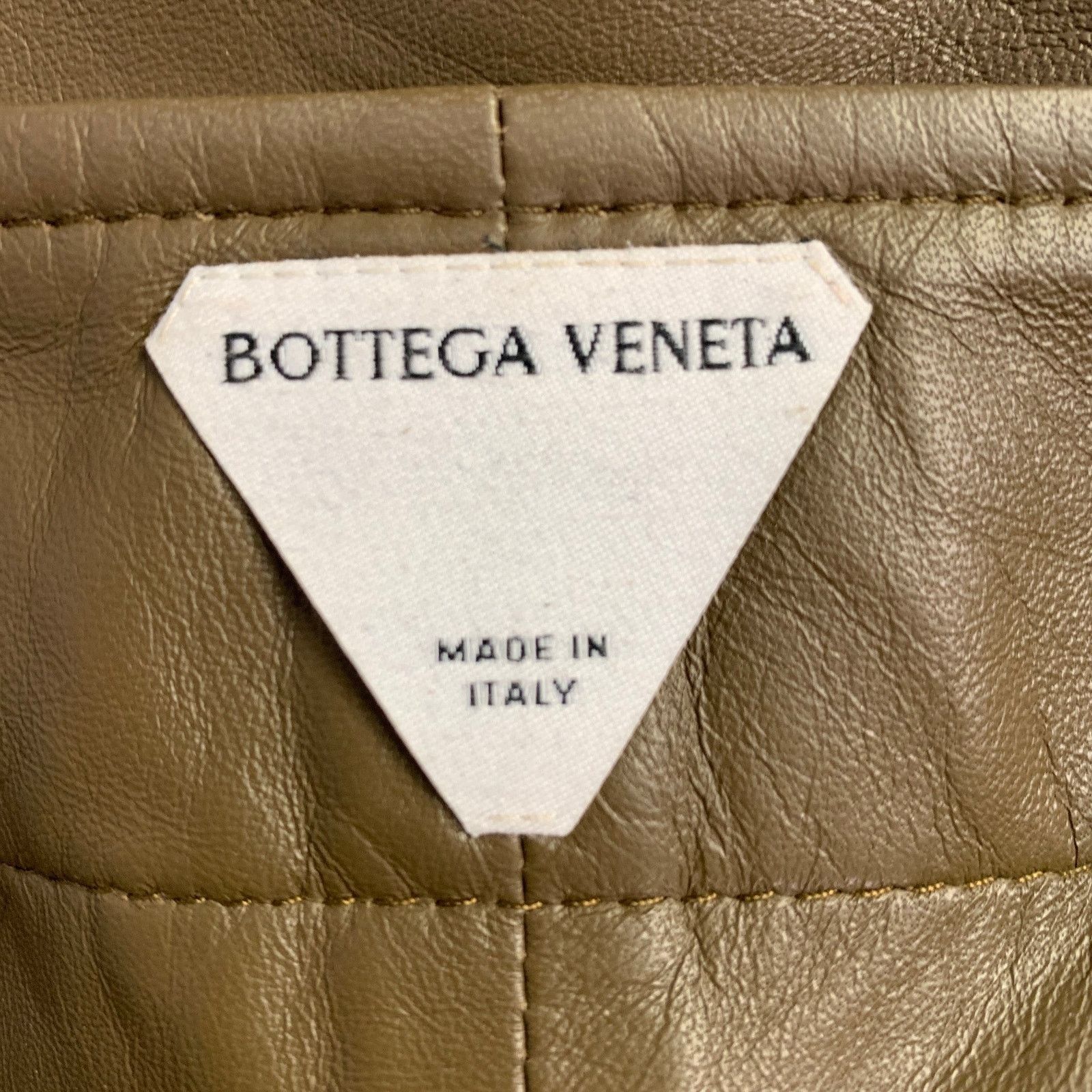 Bottega Veneta BOTTEGA VENETA 2 Green Olive Lambskin Leather Pencil Skirt Size 26" / US 2 / IT 38 - 3 Thumbnail