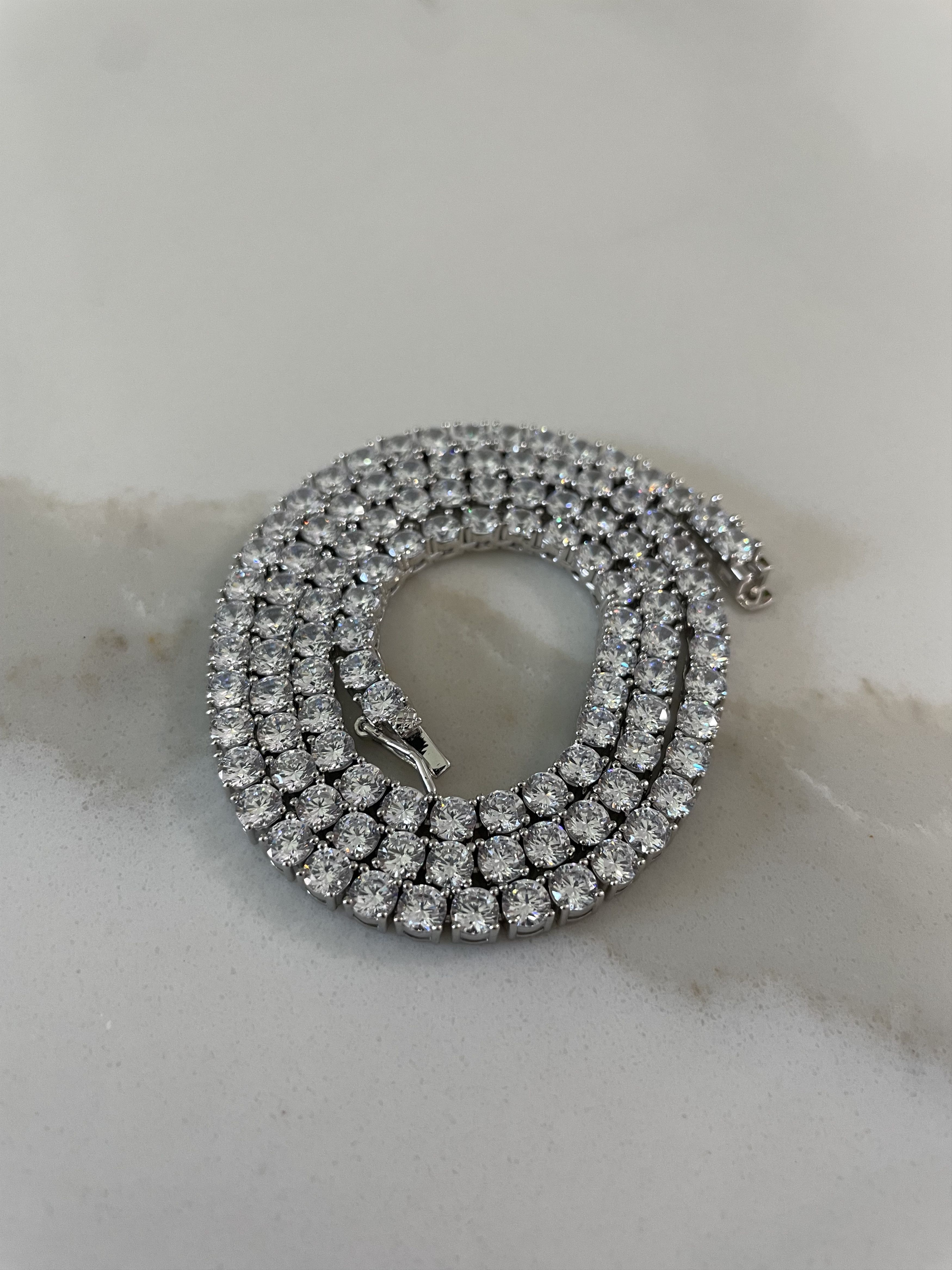 4mm 16 inch 925 Sterling silver Tennis chain VVS Lab CZ