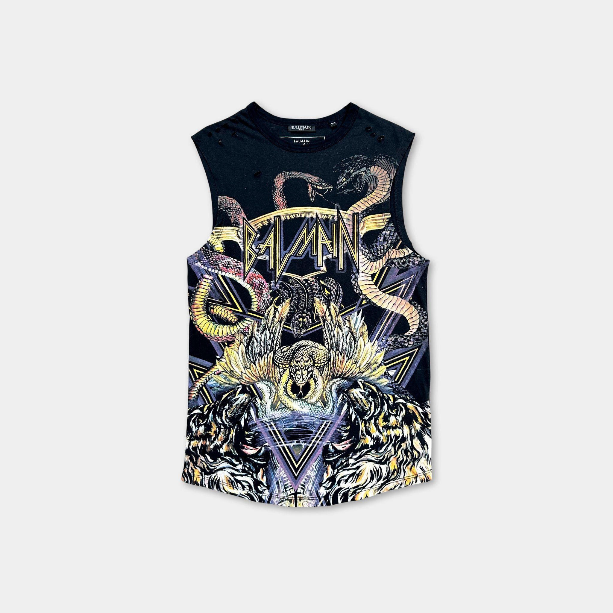 Balmain SS11 Balmain Distressed American Flag Tank | Grailed