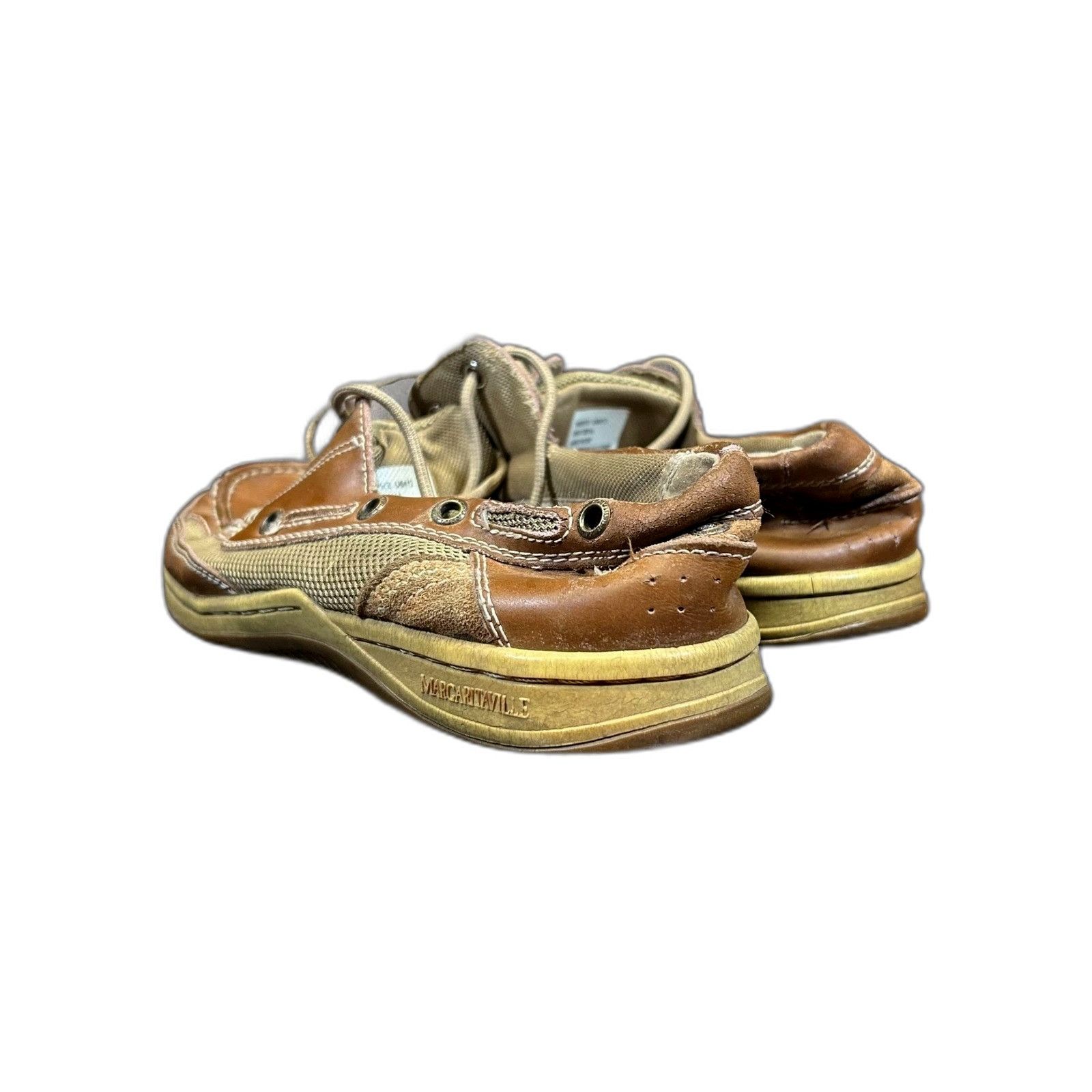Vintage Margaritaville Anchor Brown Leather Lace Up Slip-On Boat Sho Size US 12 / EU 45 - 6 Thumbnail
