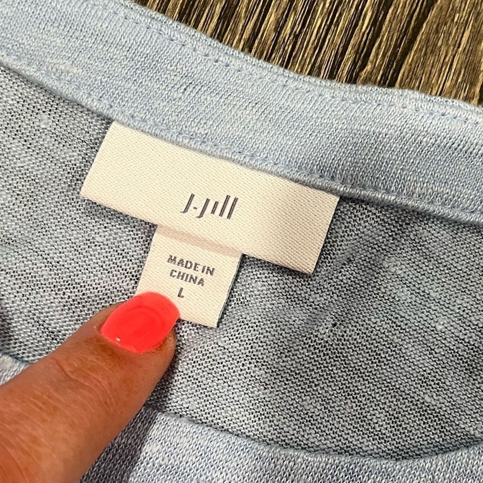 J. Jill NWOT J. Jill Linen Peasant Top Side Slit Pullover Blue L Size L / US 10 / IT 46 - 2 Thumbnail