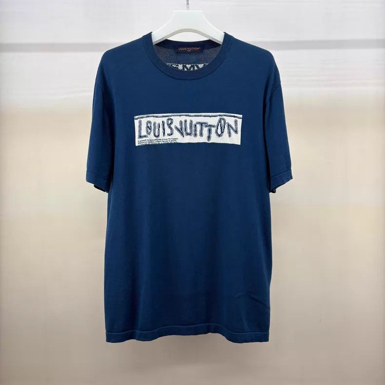 Louis Vuitton Louis Vuitton Blue water drop logo knitted short sleeve Size US XL / EU 56 / 4 - 1 Thumbnail