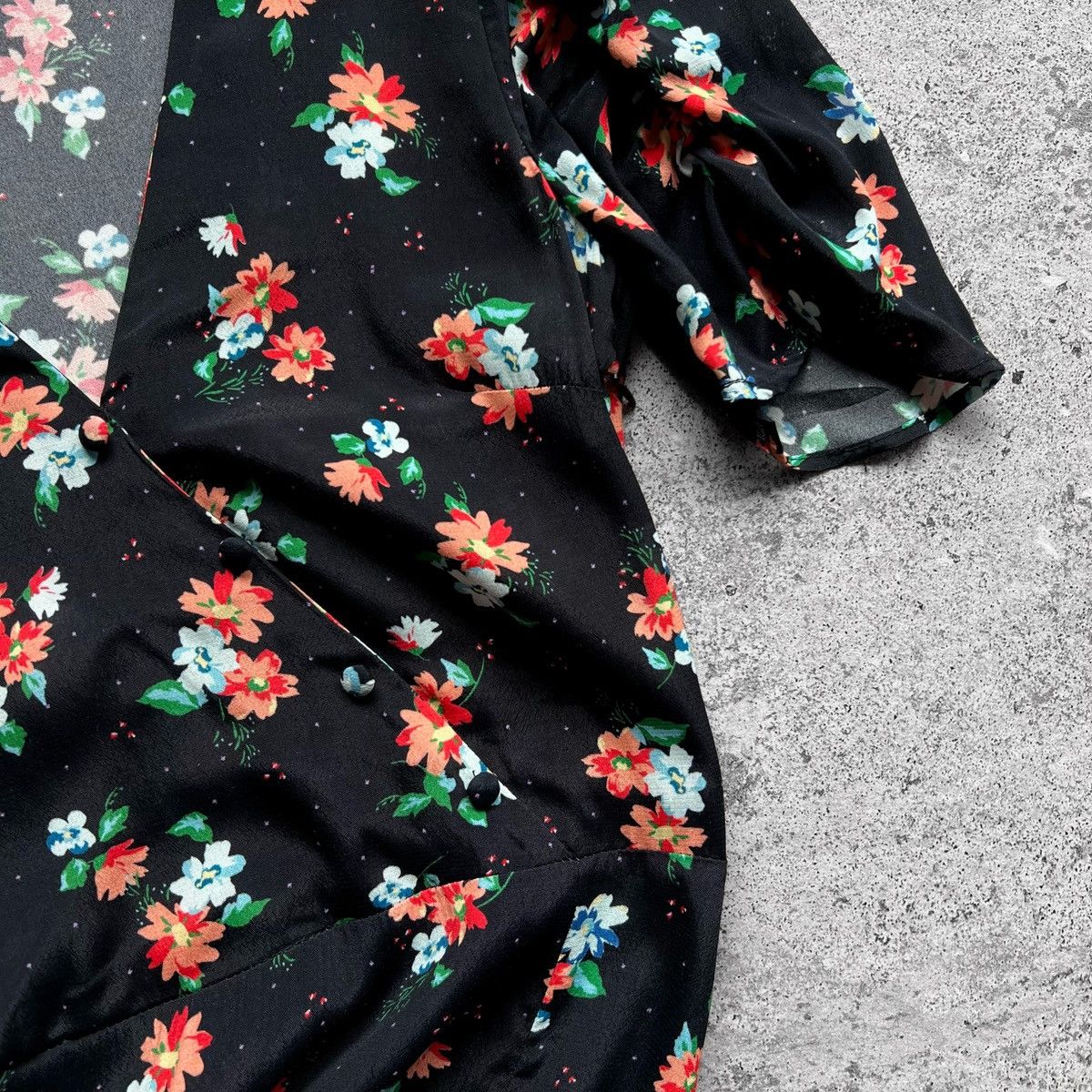 Designer × Zara Zara Women’s Viscose Black Floral Dress Streetwear Size XS / US 0-2 / IT 36-38 - 9 Thumbnail