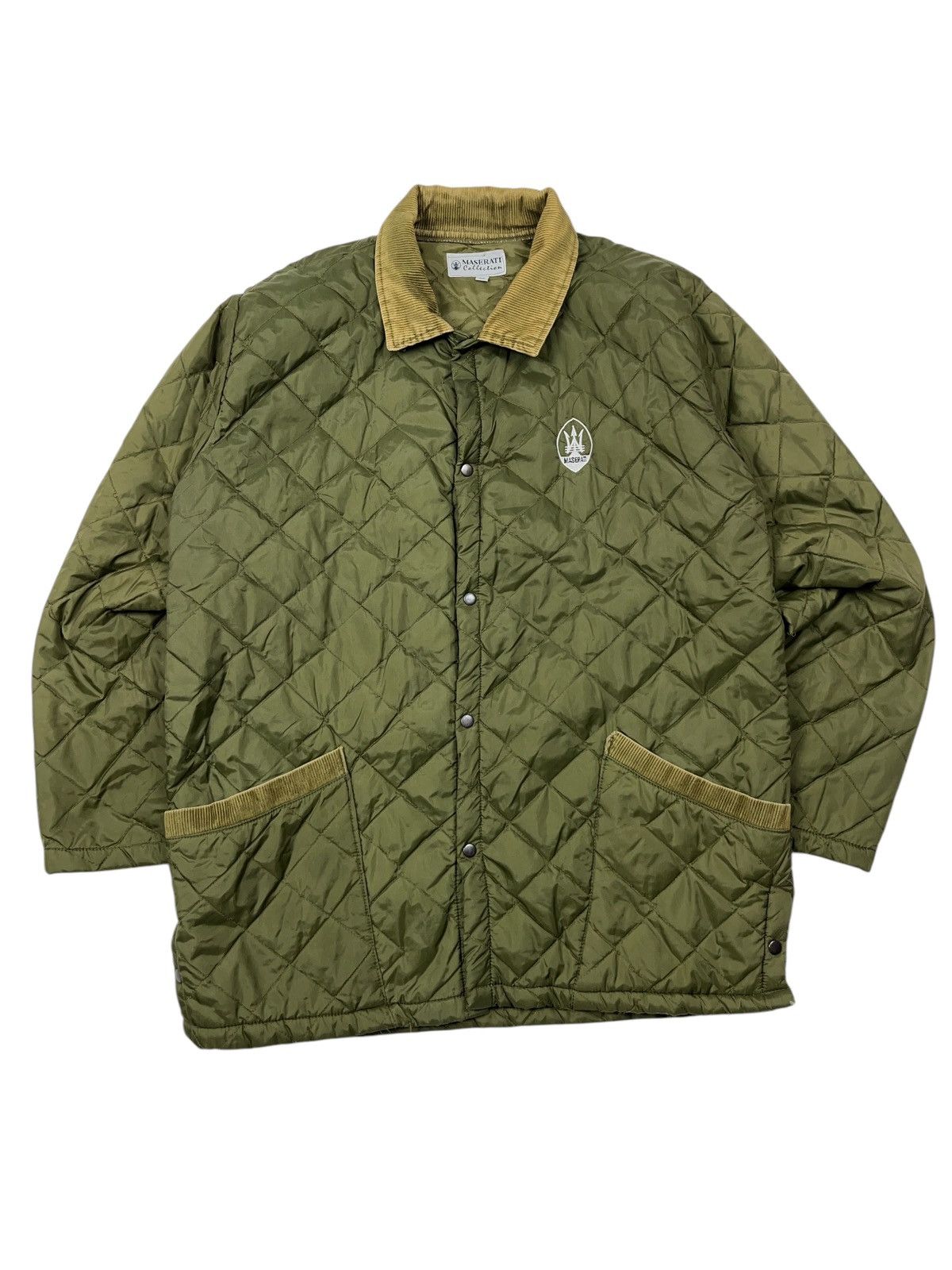 Maserati × Vintage Vintage 80s Maserati Quilted Jacket Distressed Rare Size US L / EU 52-54 / 3 - 1 Thumbnail