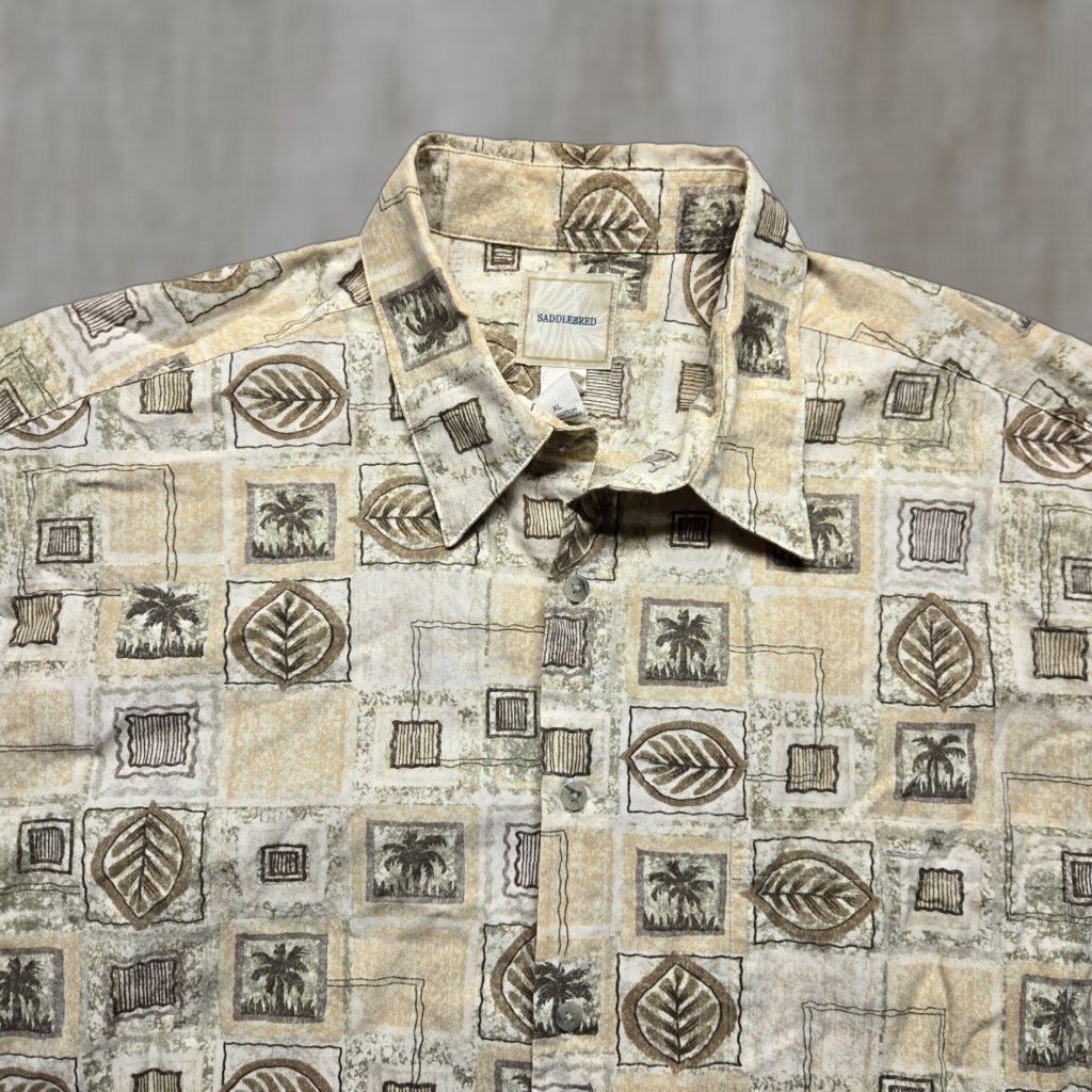 Vintage Saddlebred Shirt Button-Up Hawaiian Beig e Short Sleeve Adult XL Men’s Size XL Size US XL / EU 56 / 4 - 1 Thumbnail