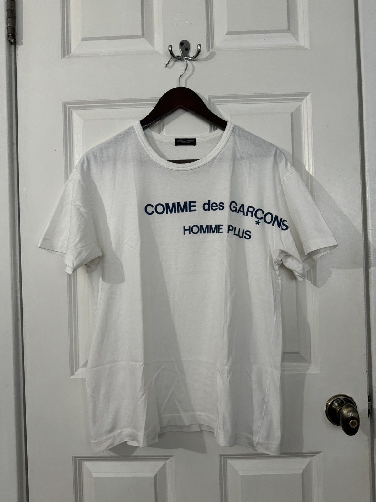 Pre-owned Comme Des Garcons X Comme Des Garcons Homme 1996 Comme Des Garcons Homme Felt Logo Shirt In White