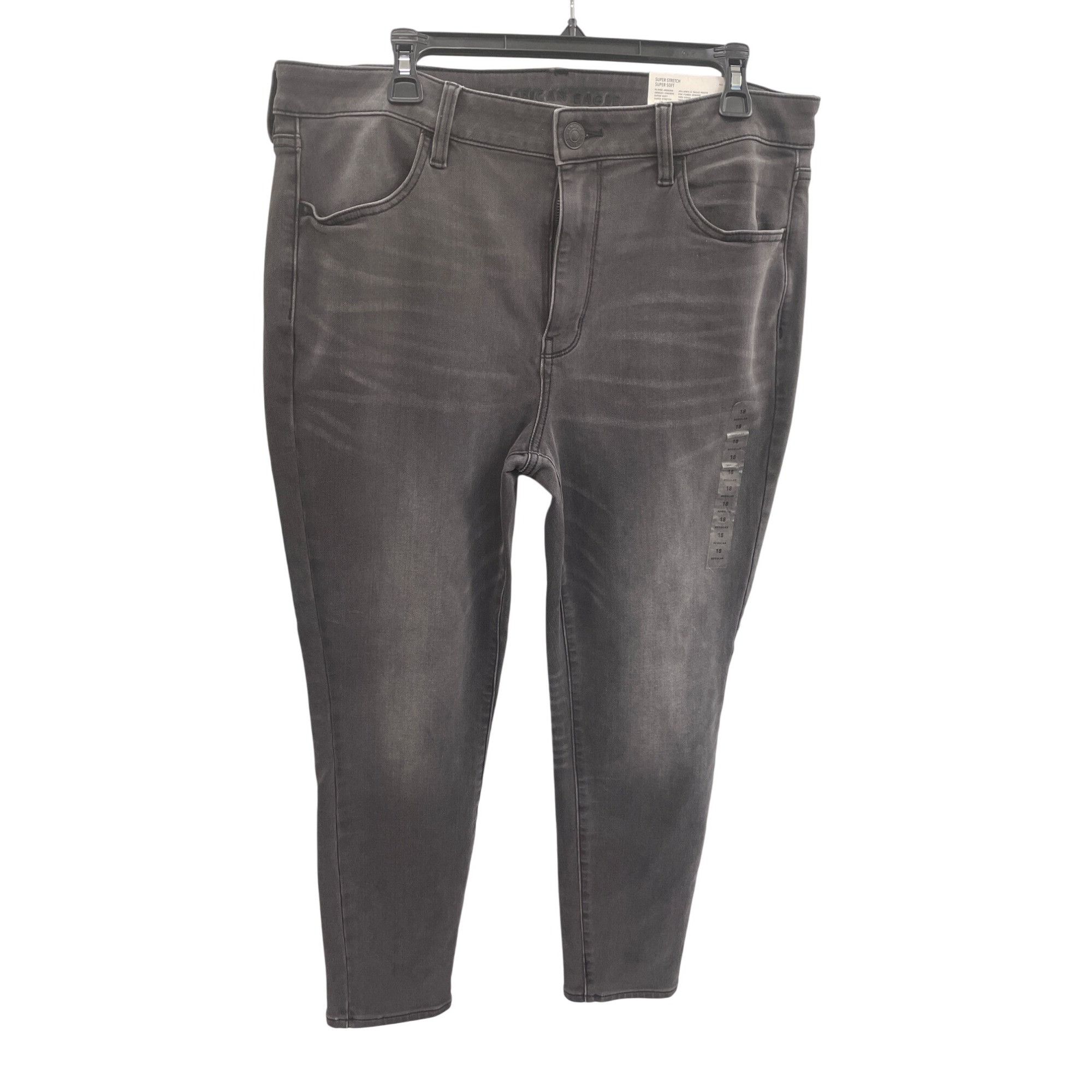 American Eagle Outfitters American Eagle Womens Black Super Stretch Jeggings Size 18 R Size 36" / US 14 / IT 50 - 1 Thumbnail