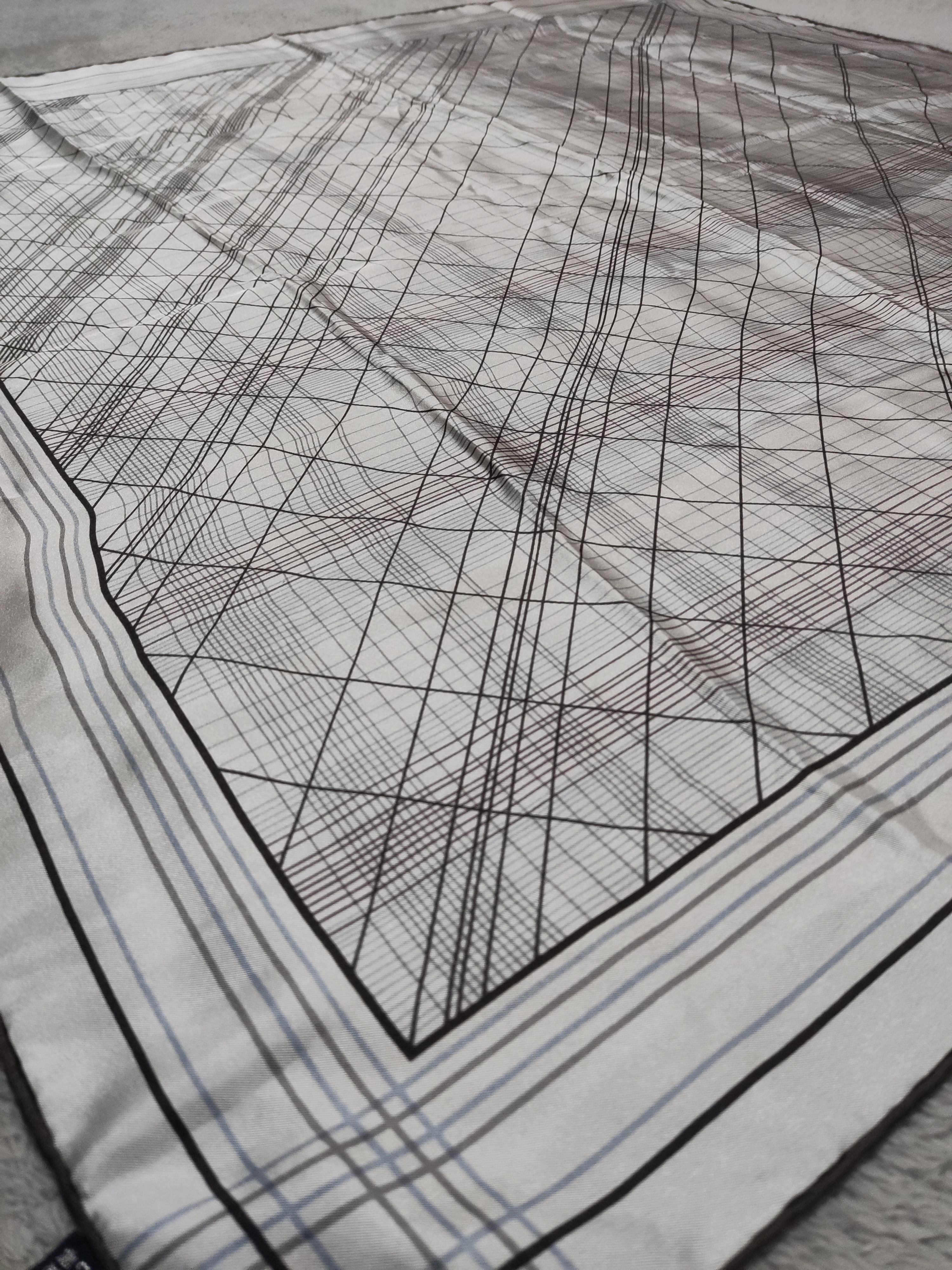 Pierre Cardin Pierre Cardin Neckerchief Black White Abstract Grid Design Size ONE SIZE - 9 Thumbnail