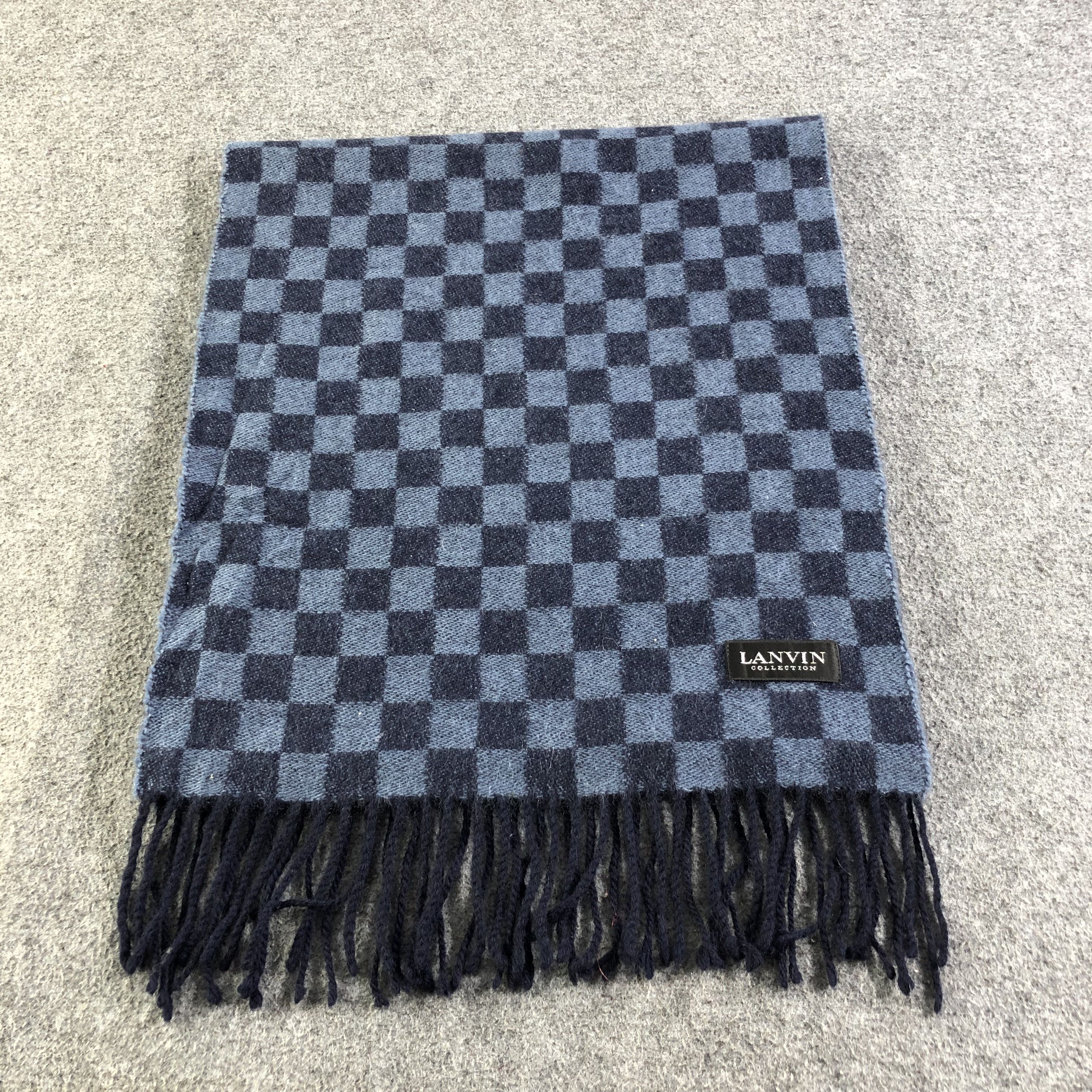 Lanvin Lanvin Checkered Cashmere Scarf Muffler V1261 Size ONE SIZE - 2 Thumbnail