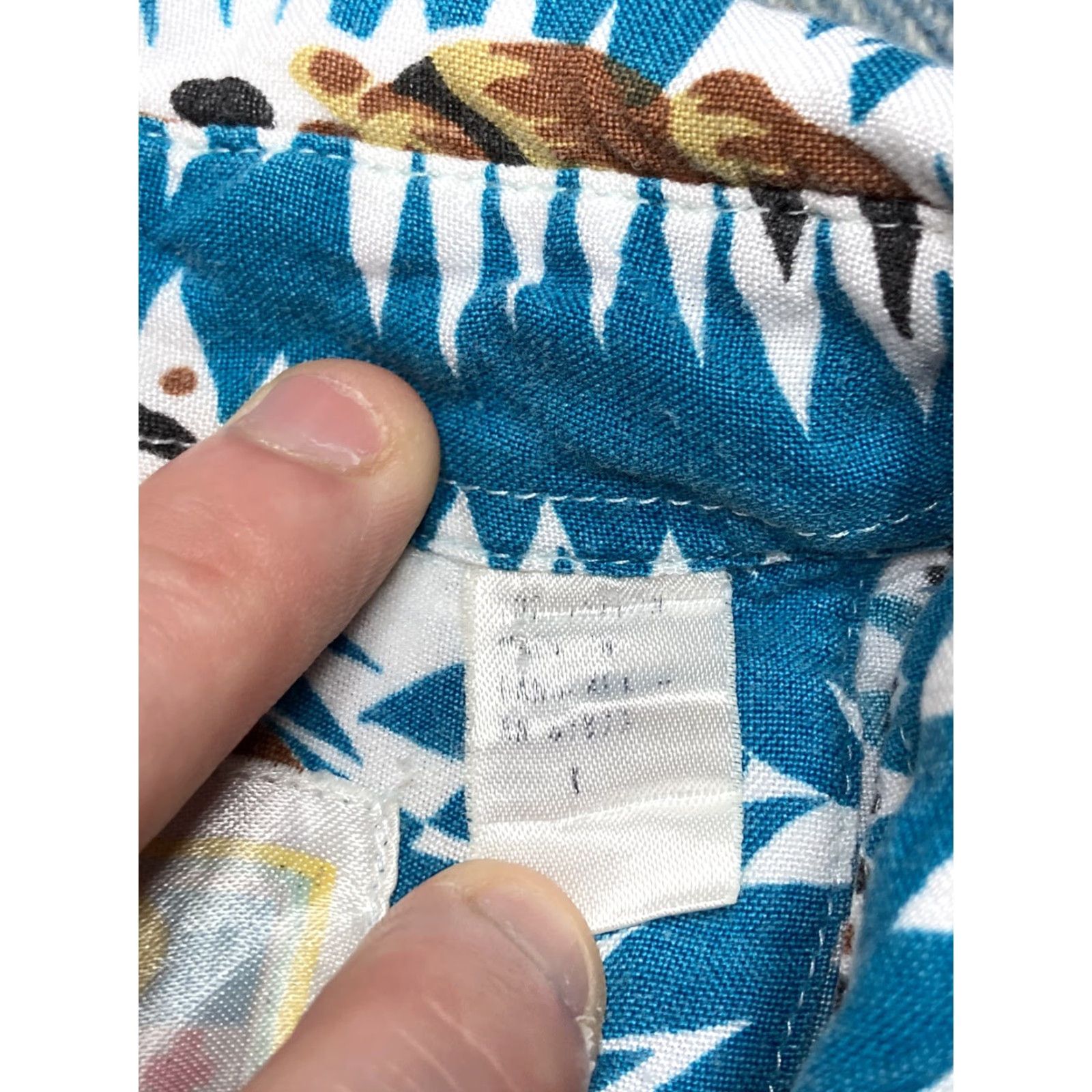 Vintage VINTAGE 80s Hawaiian Shirt blueprint label flowers trees beach Adult Medium Blue Long Sleeve Men Shirt M Size US M / EU 48-50 / 2 - 6 Thumbnail