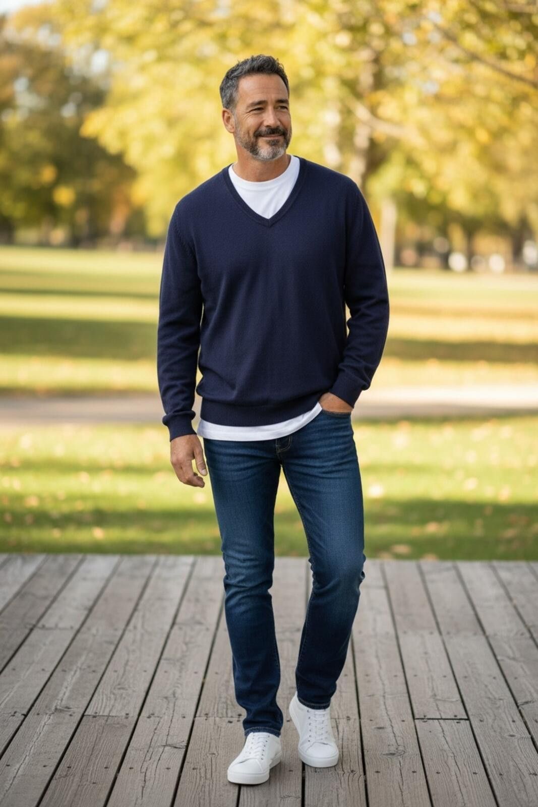 Pendleton Pendleton XL Navy V-Neck Pima Cotton Pullover Sweater Size US XL / EU 56 / 4 - 1 Thumbnail