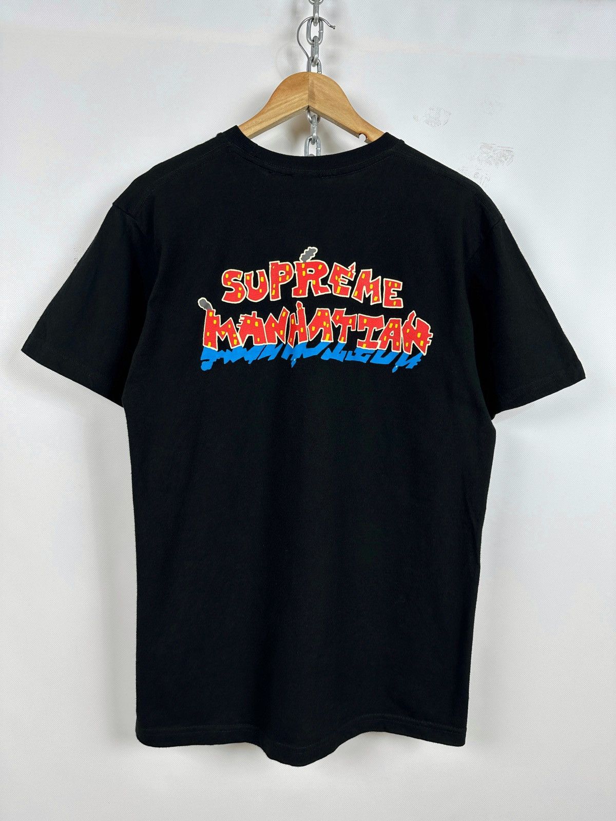 Supreme Supreme Manhattan Black T-Shirt Size US M / EU 48-50 / 2 - 2 Thumbnail