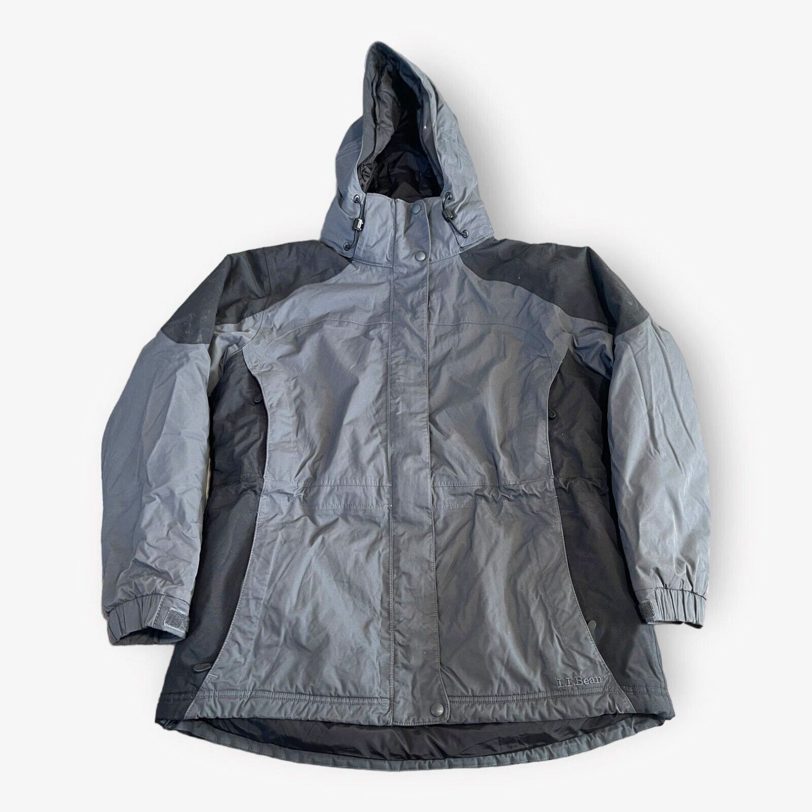 image of Vintage Ll Bean Jacket Primaloft Insulated Hooded Full Zip Brown Tan Womens L in White (Size Large)