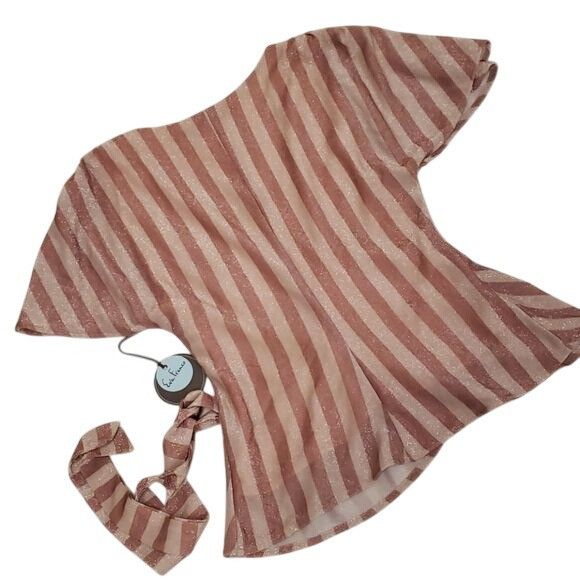 Anthropologie × Eva Franco Anthropologie Eva Franco Streetwater Wrap Top Striped Pink S Size S / US 4 / IT 40 - 6 Thumbnail