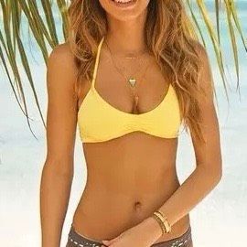 Other J. Crew French Bikini Top in Neon Yellow Molded Cup Women’s Size ONE SIZE - 2 Thumbnail
