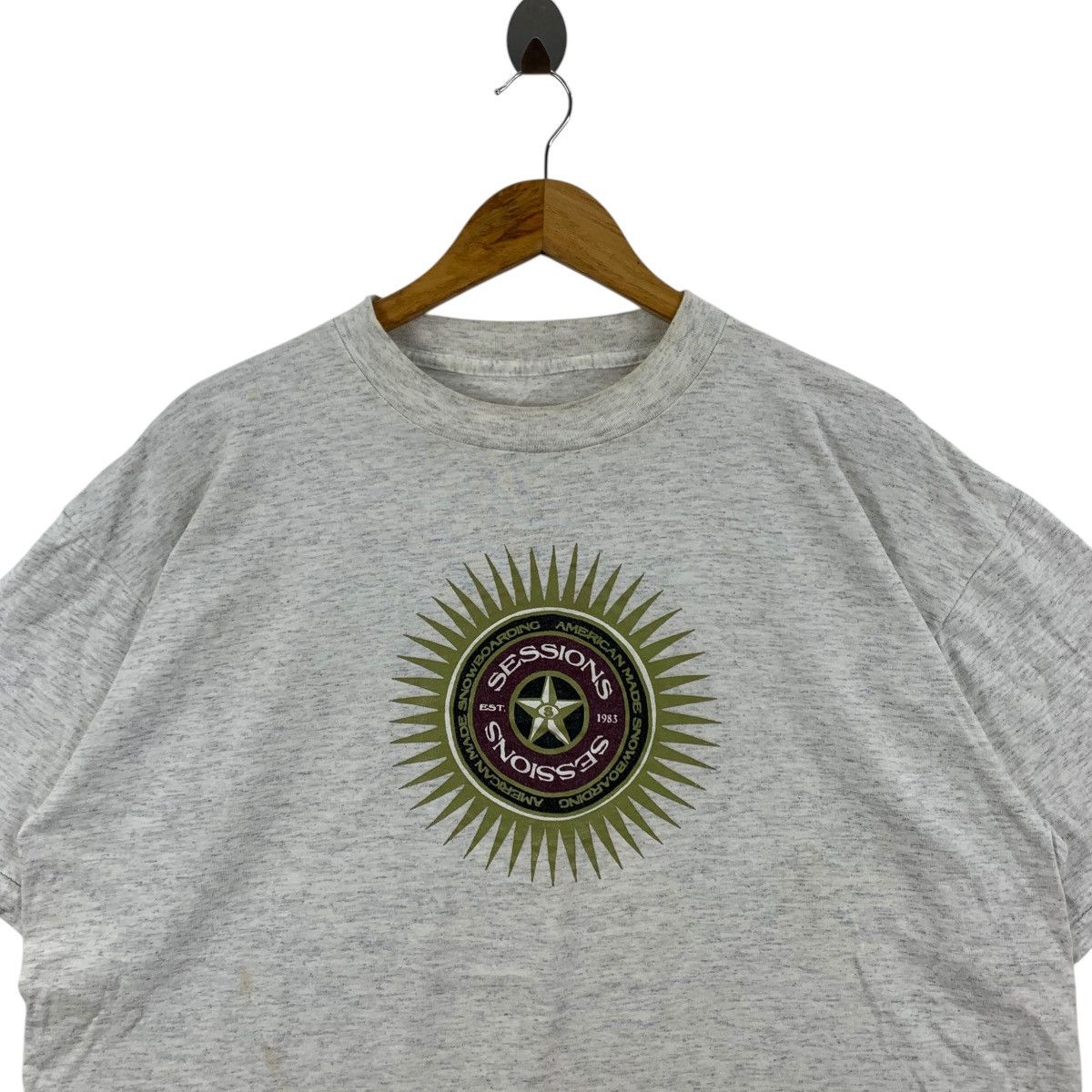Vintage 90s SESSIONS Est. 1983 USA Skateboard Logo Shirt
