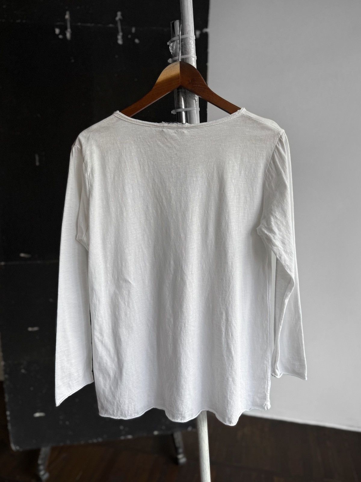 Designer Nina Kendosa Paris Womens White V-Neck Long Sleeve Top Size M / US 6-8 / IT 42-44 - 7 Thumbnail