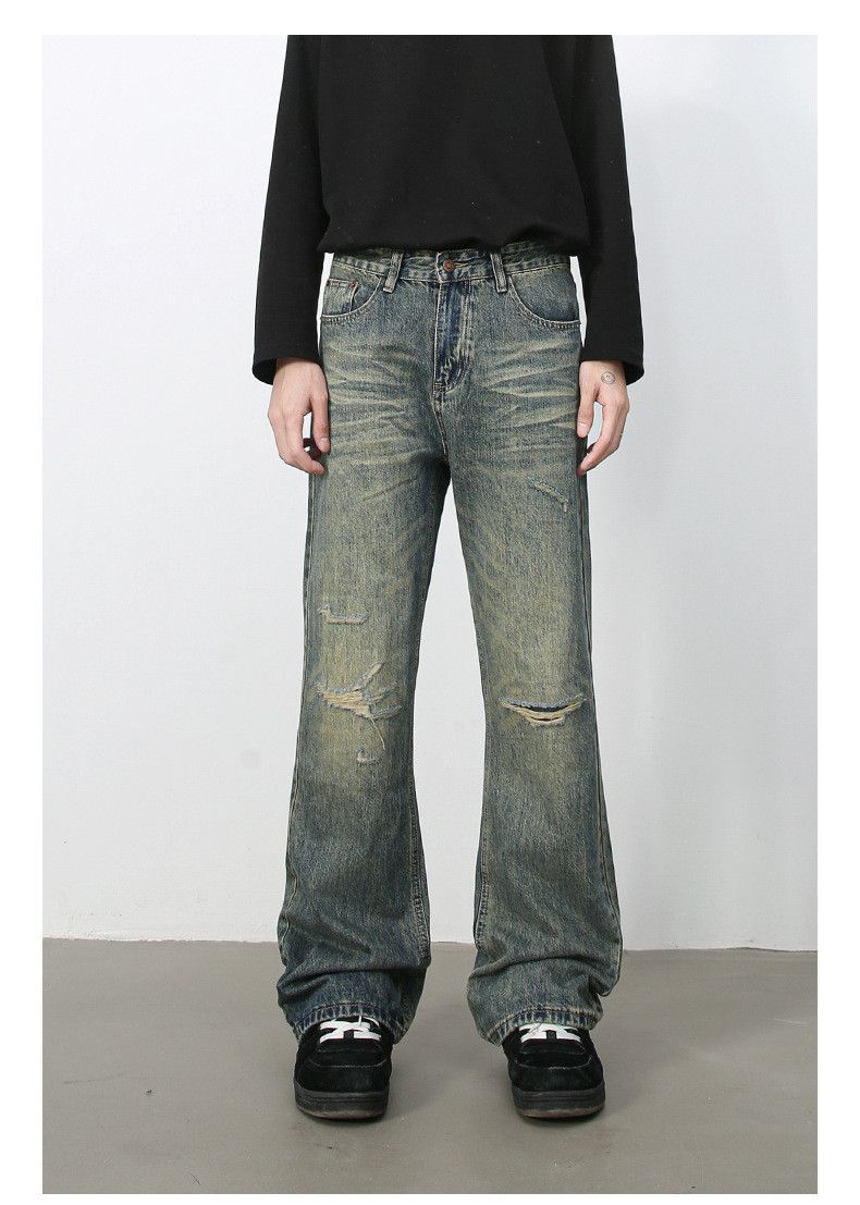 Japanese Brand × Jean American washed vintage loose ripped bootcut jeans Size US 32 / EU 48 - 1 Thumbnail