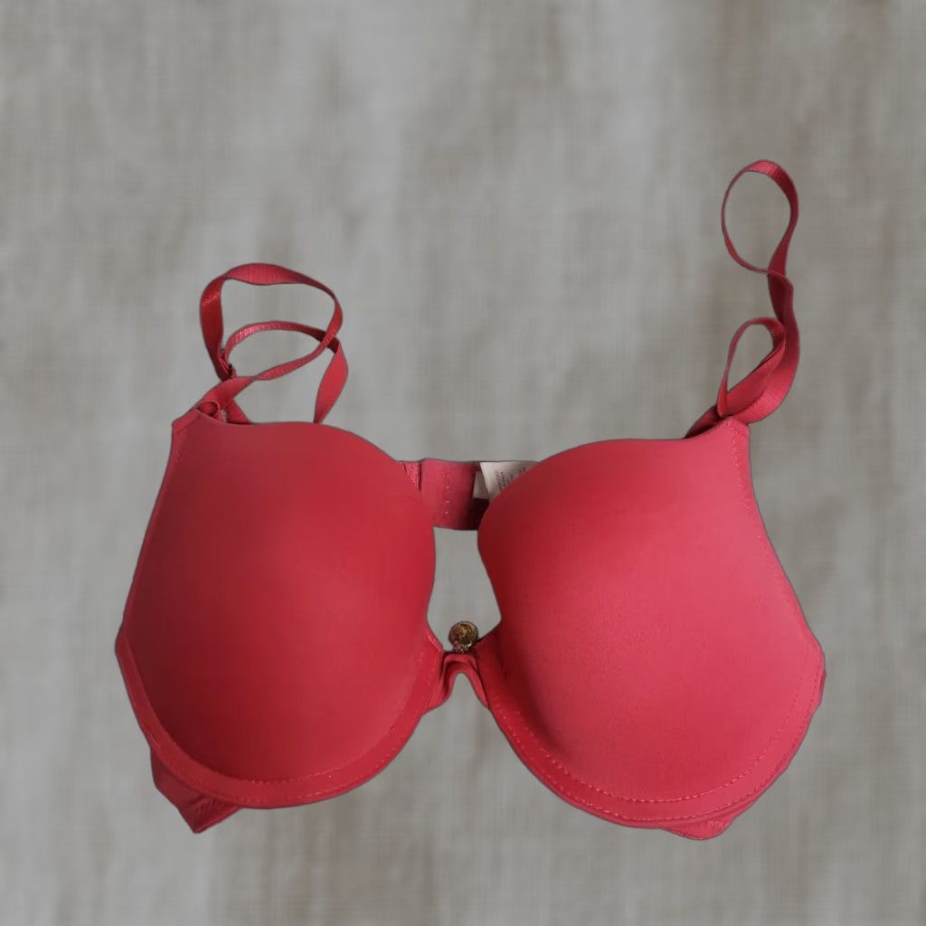 Jessica Simpson Jessica Simpson Bra 34C Pink Red PushUp Underwire Lace Solid Women Size ONE SIZE - 1 Thumbnail
