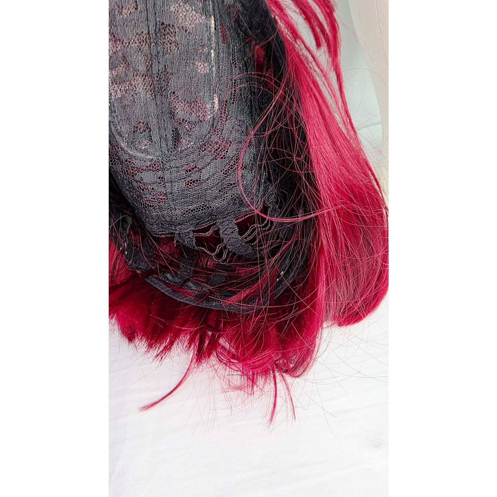 Other Burgundy Bob Wig With Bangs Short Straight Heat Resistant Size ONE SIZE - 9 Thumbnail