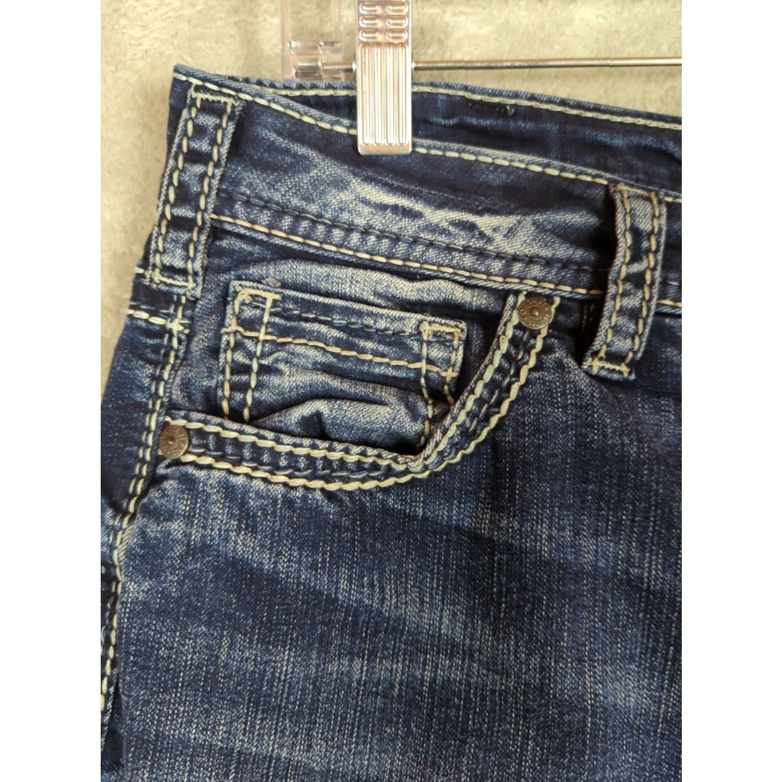 Silver Jeans Co. Silver Jeans Suki High Boot Cut Super Stretch 32X33 Medium Wash Women Jeans Regular 5-Pocket Logo Embellished"} Size 24" / US 00 / IT 34 - 2 Thumbnail