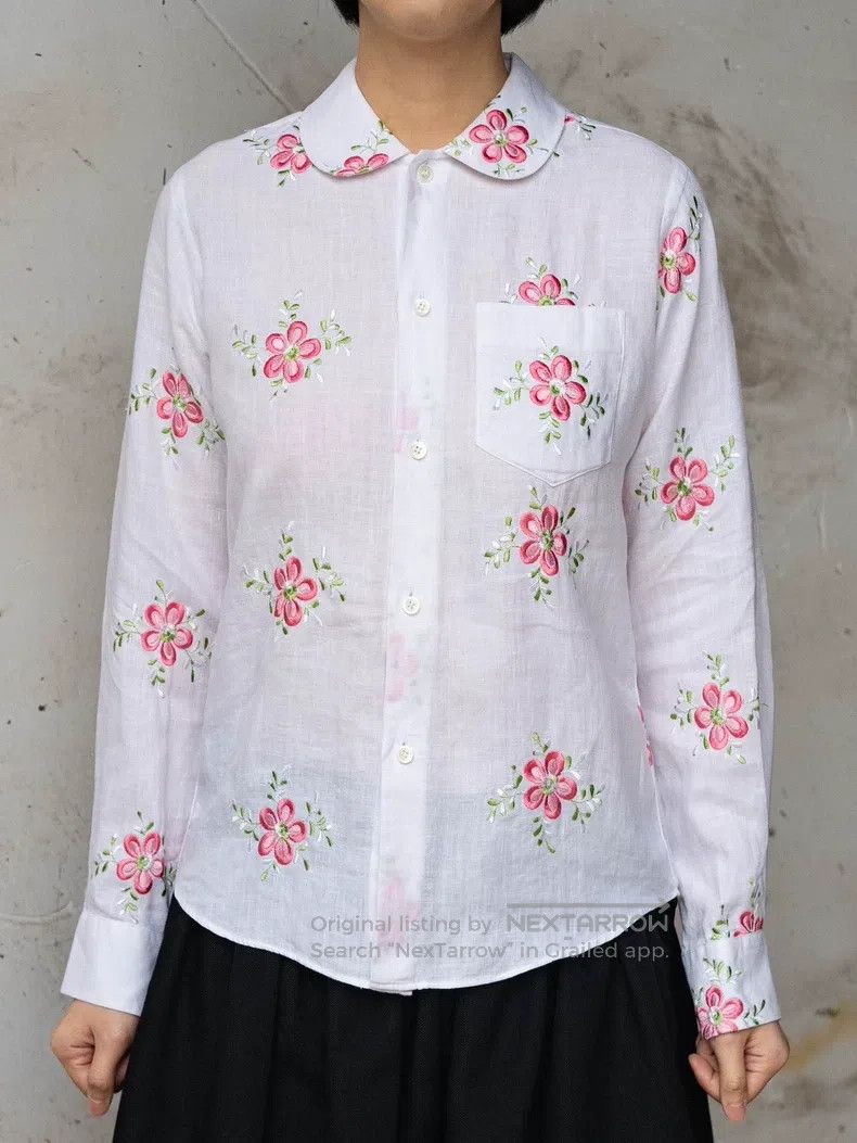 Junya Watanabe Junya Watanabe Floral embroidered round-neck shirt Size M / US 6-8 / IT 42-44 - 5 Thumbnail