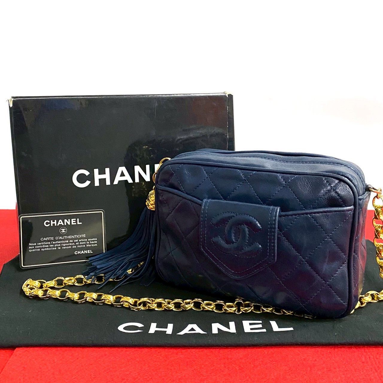 Chanel Chanel Coco Lambskin Shoulder Bag Leather Shoulder Bag in Blue, Women's