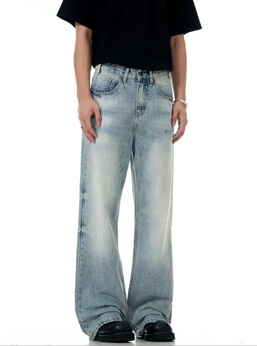 VIBE American retro light blue street casual loose flared jeans Size US 32 / EU 48 - 7 Thumbnail