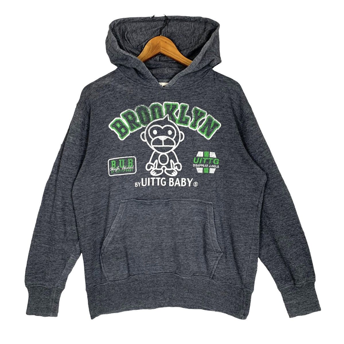 Japanese Brand Vintage UITTY Baby Brooklyn Big Logo Hoodie Size US M / EU 48-50 / 2 - 1 Thumbnail