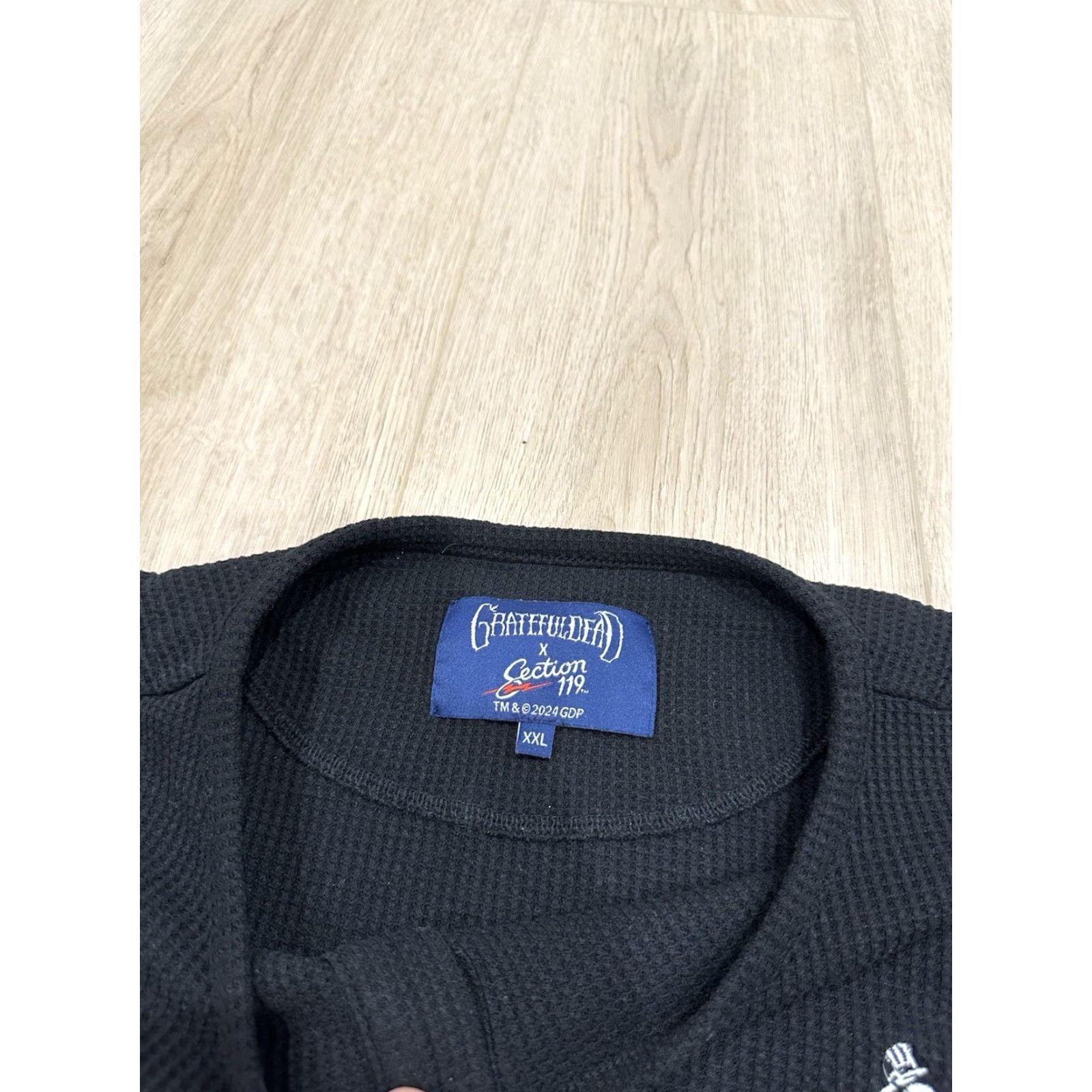 Vintage Grateful Dead Section 119 Thermal Shirt Mens 2XL Black Long Sleeve Waffle Knit Size US XXL / EU 58 / 5 - 7 Thumbnail