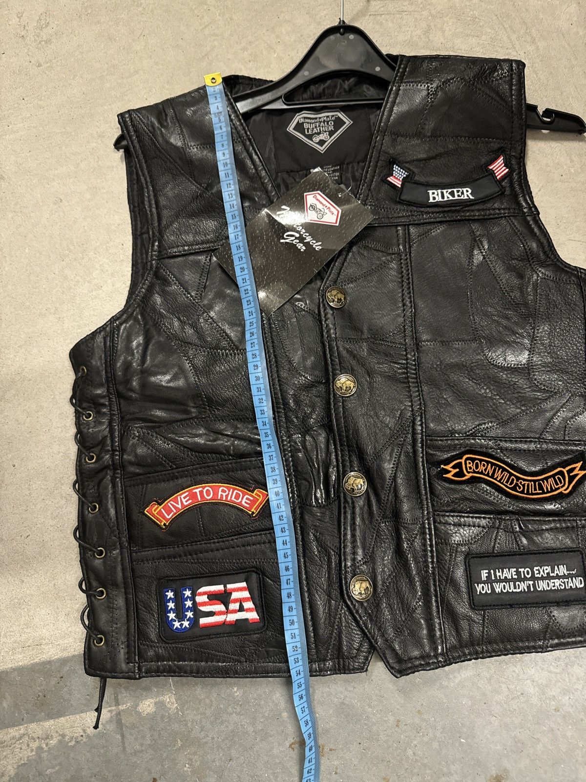 Genuine Leather Real Leather rock rider vest racing harley Size US S / EU 44-46 / 1 - 12 Thumbnail