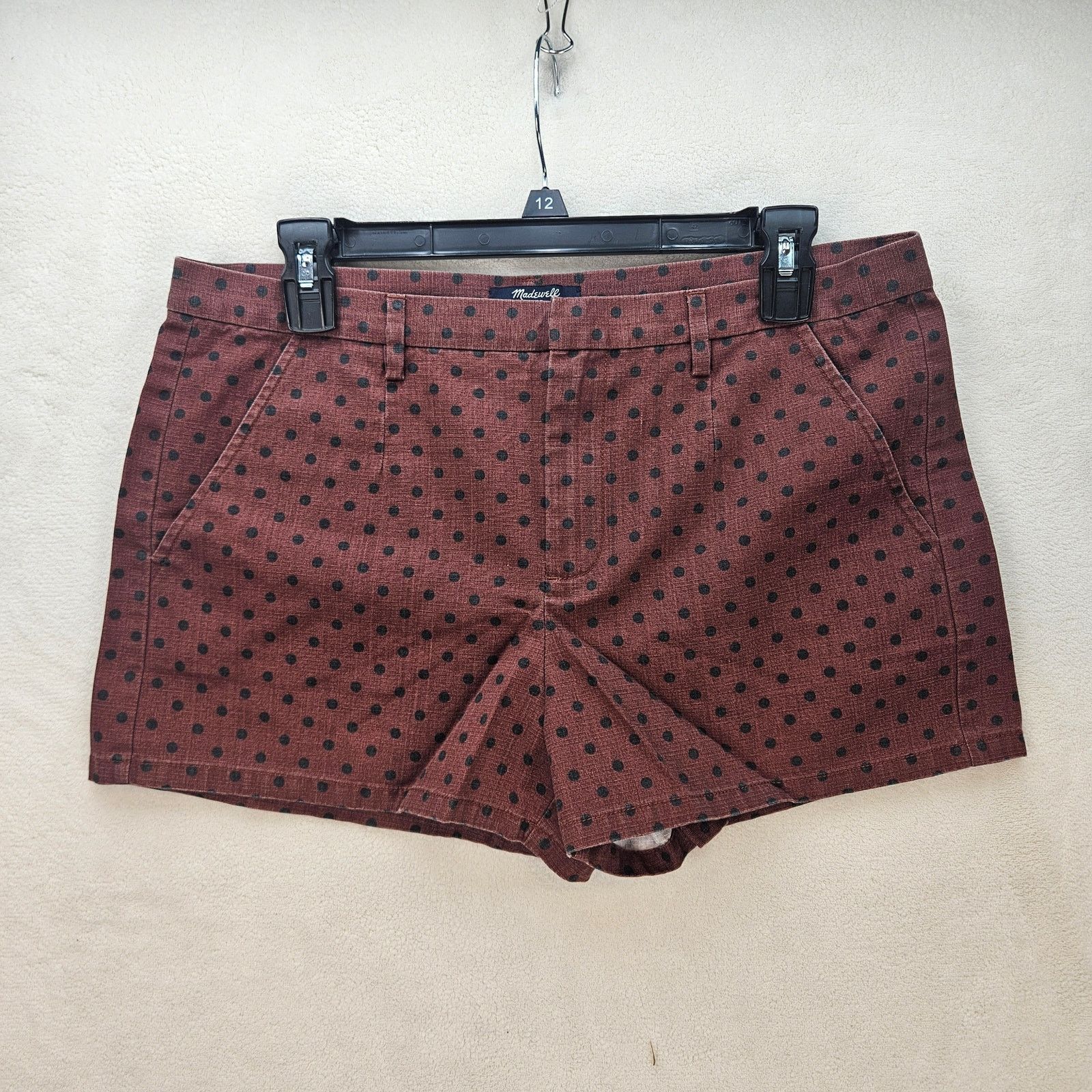 Madewell MADEWELL WOMEN'S 10 CARAMEL BROWN POLKADOT SHORTS Size 32" / US 10 / IT 46 - 1 Thumbnail